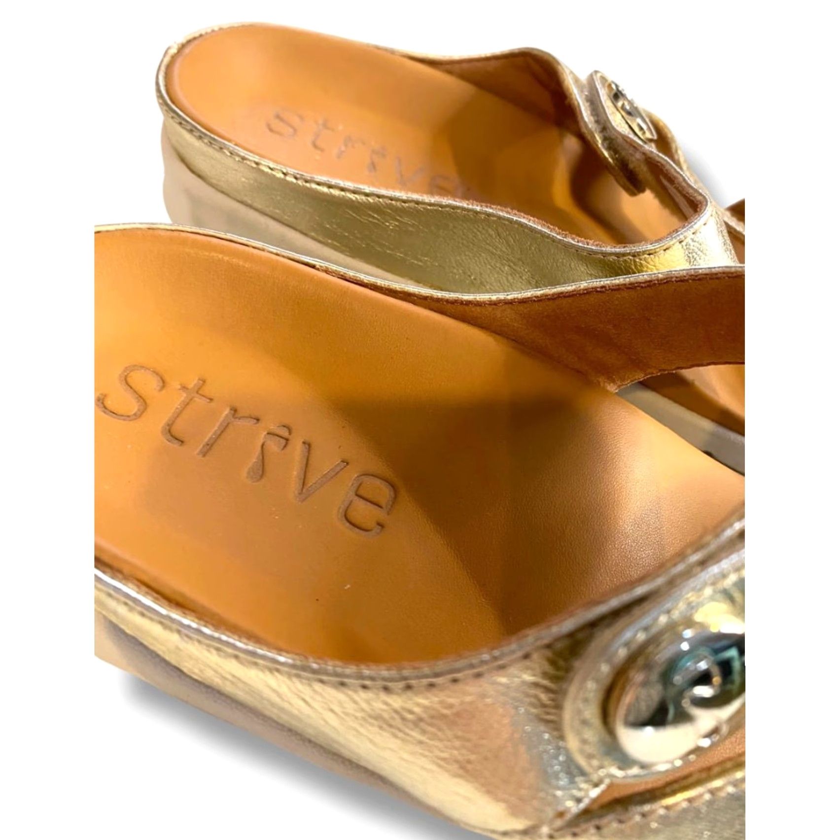 Vintage Strive Sandals Womens Gold Azore Comfort Walking Size 8.5 Size US 9 / IT 39 - 3 Thumbnail