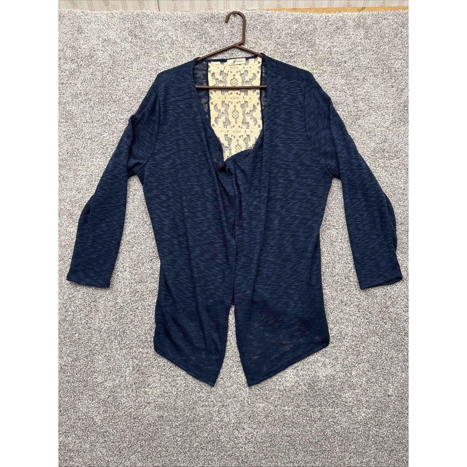 Other Boho Cardigan Sweater Womens M Lace Back Lagenlook Romantic Size M / US 6-8 / IT 42-44 - 1 Thumbnail