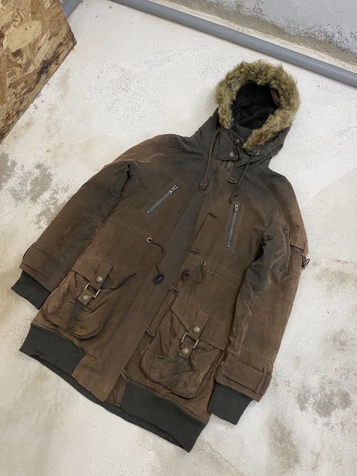 If Six Was Nine Vintage Japan C'estbien Vous Wool Fur Sunfaded Parka Jacket Size US S / EU 44-46 / 1 - 3 Thumbnail