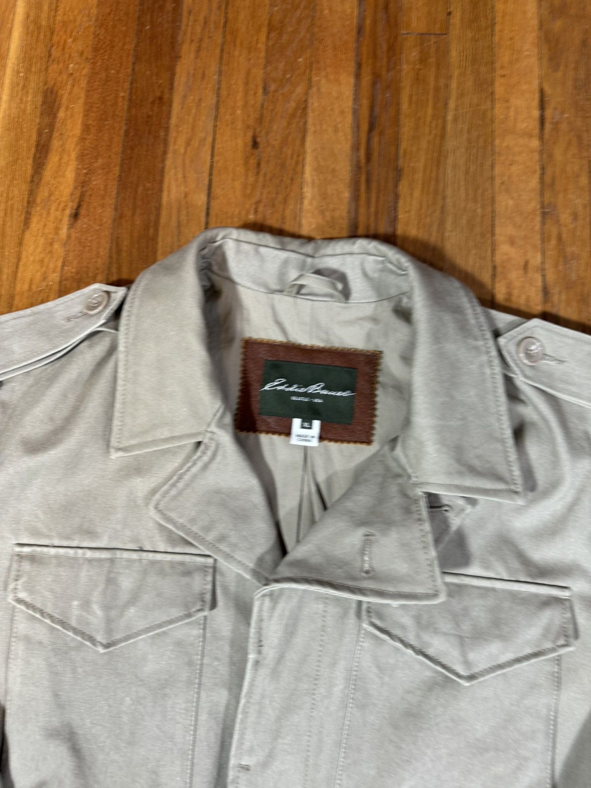 Eddie Bauer × Vintage Eddie Bauer Jacket Mens XLarge Beige Leather Patch Jacket Size US XL / EU 56 / 4 - 3 Thumbnail