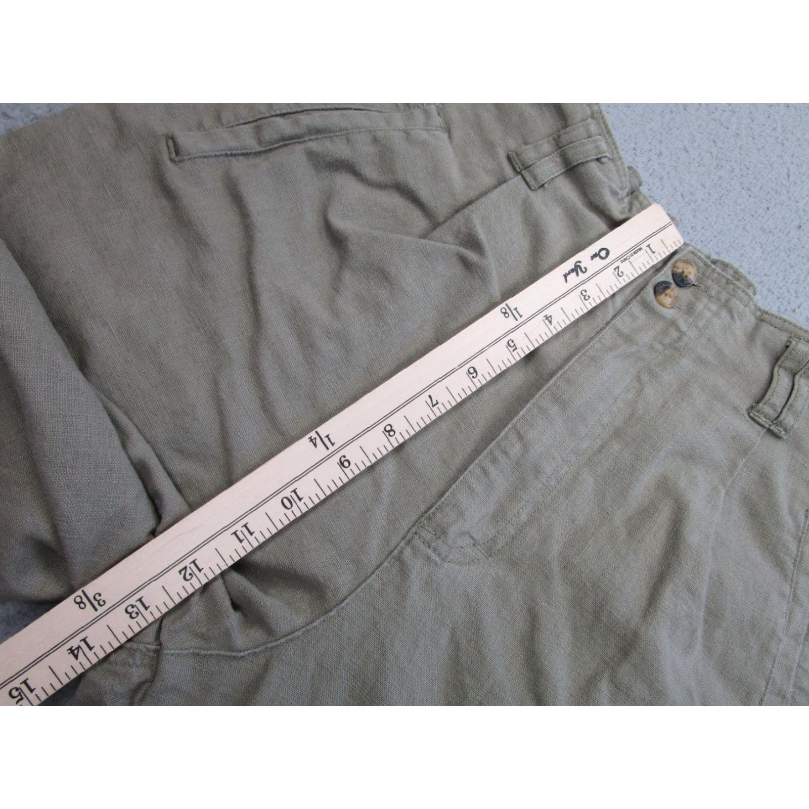 Gloria Vanderbilt Gloria Vanderbilt Pants 12 Womens Khaki Linen Blend Elastic Waist Tapered Leg Size 34" / US 12 / IT 48 - 6 Thumbnail