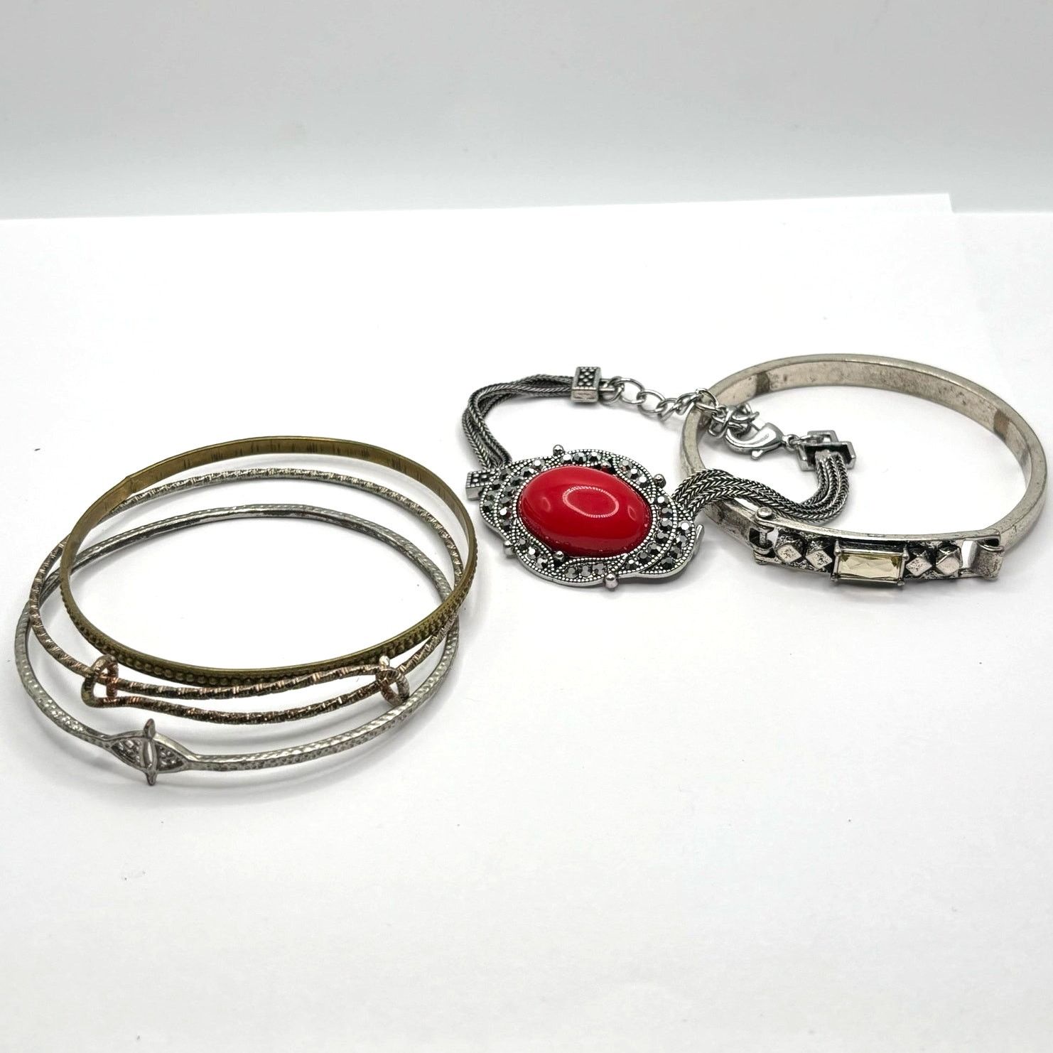 Other Silver Red Crystal Bracelet Bundle Size ONE SIZE - 3 Thumbnail