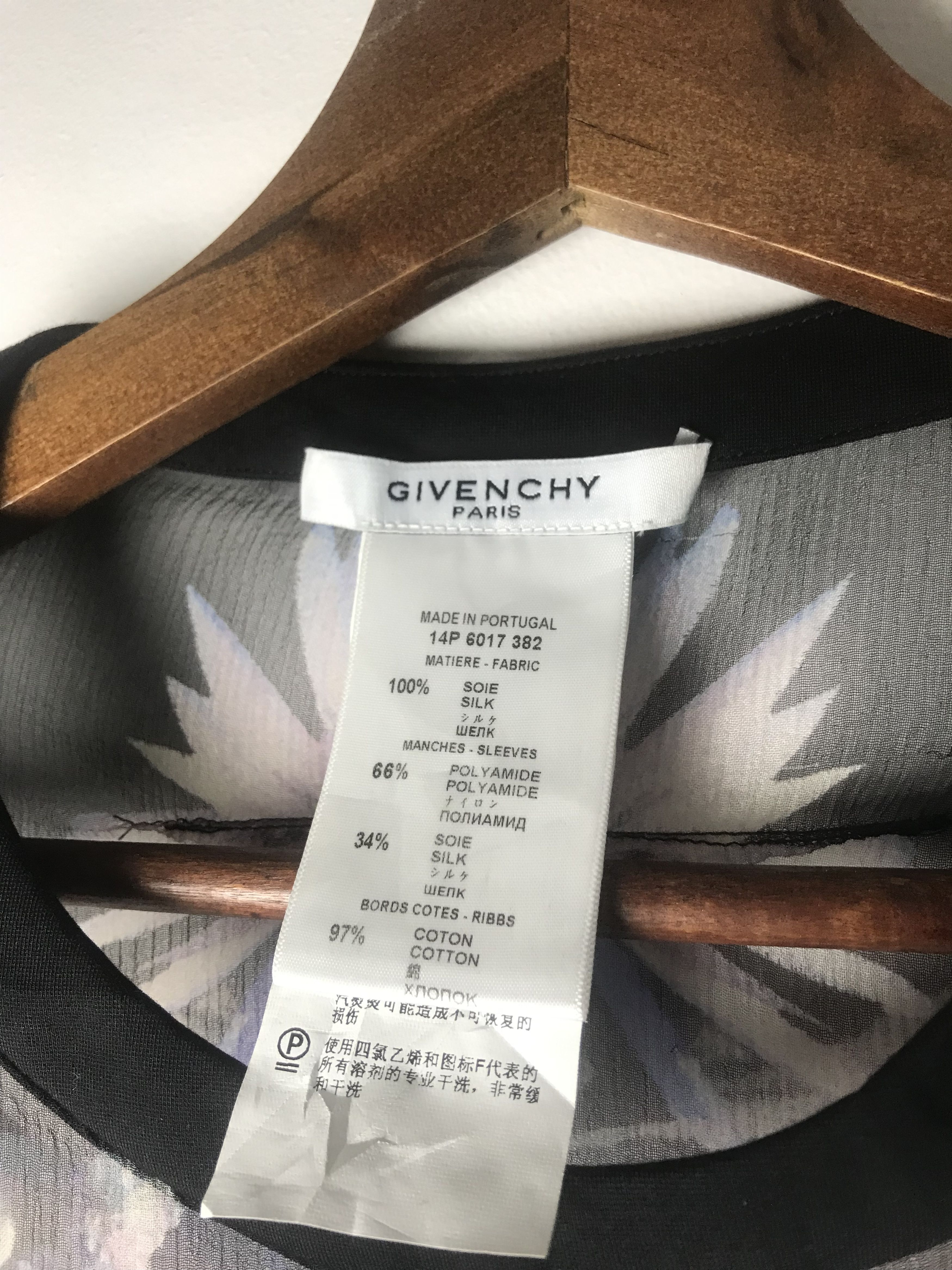Givenchy Givenchy Black Floral Printed Silk Chiffon Size M / US 6-8 / IT 42-44 - 9 Thumbnail