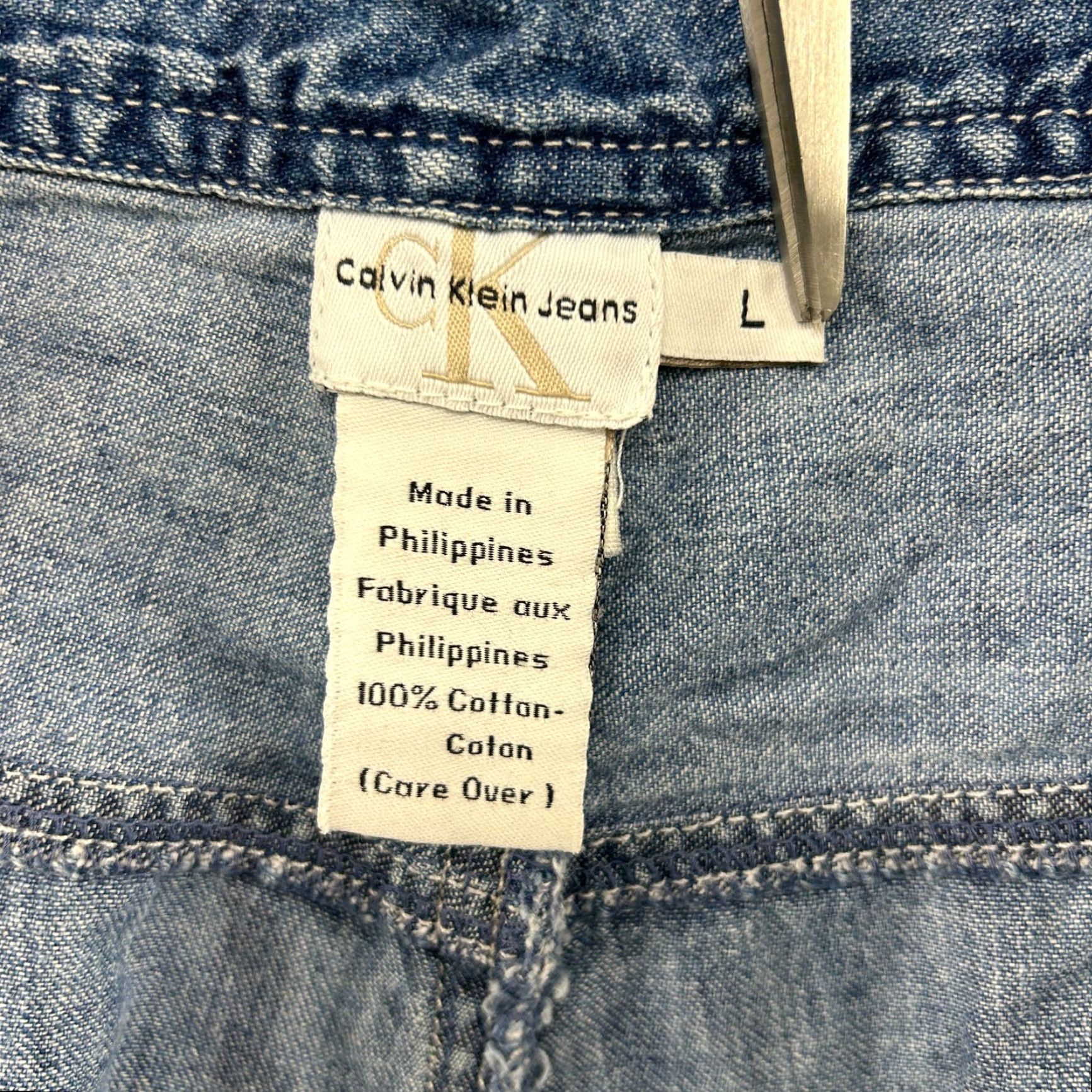 Calvin Klein VINTAGE Calvin Klein Shorts Womens L Blue Denim Cargo 90s 5-Pocket Design Size 36" / US 14 / IT 50 - 5 Thumbnail
