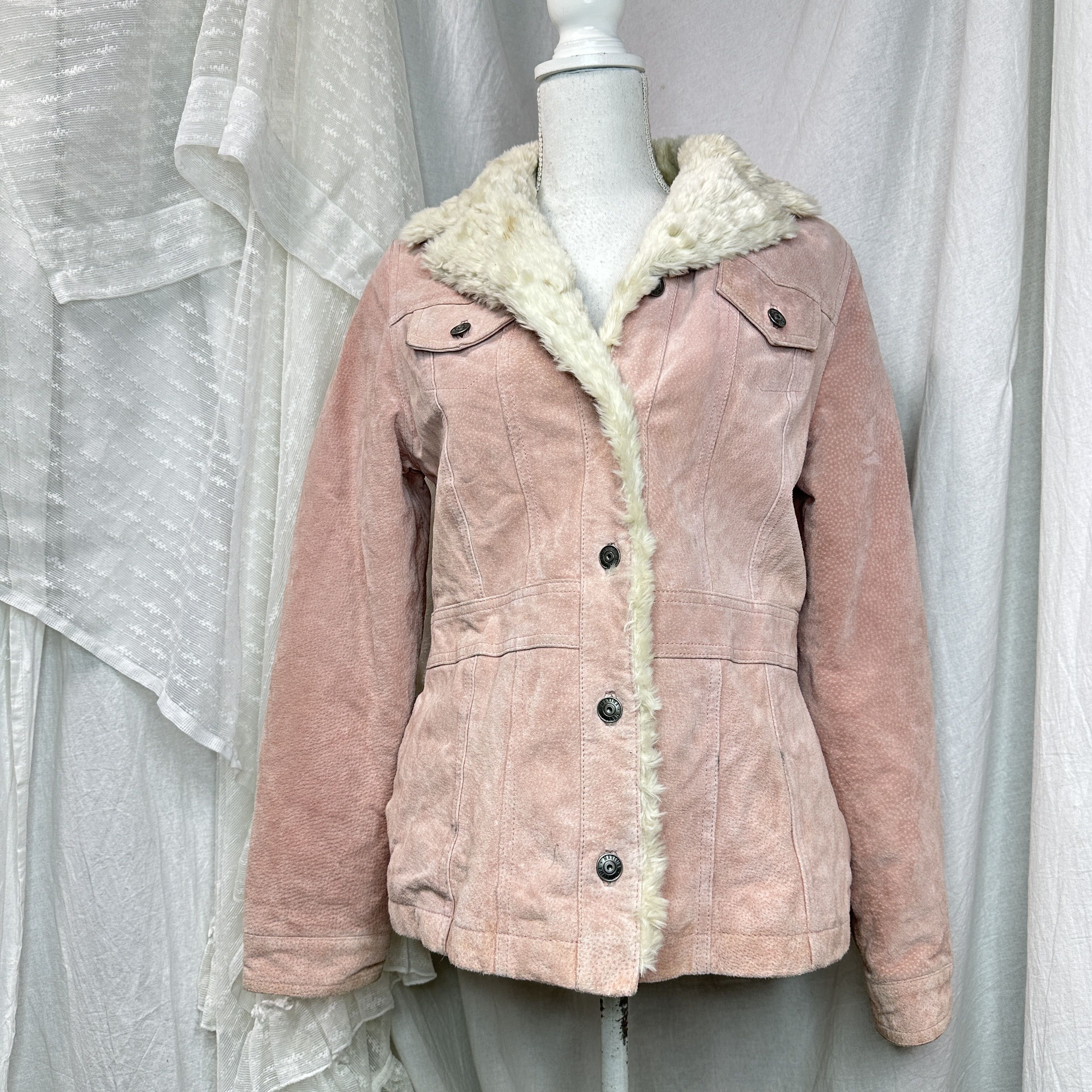 Vintage Vintage Leather Baby Pink NYC Girl Style Jacket Y2K Size M / US 6-8 / IT 42-44 - 3 Thumbnail
