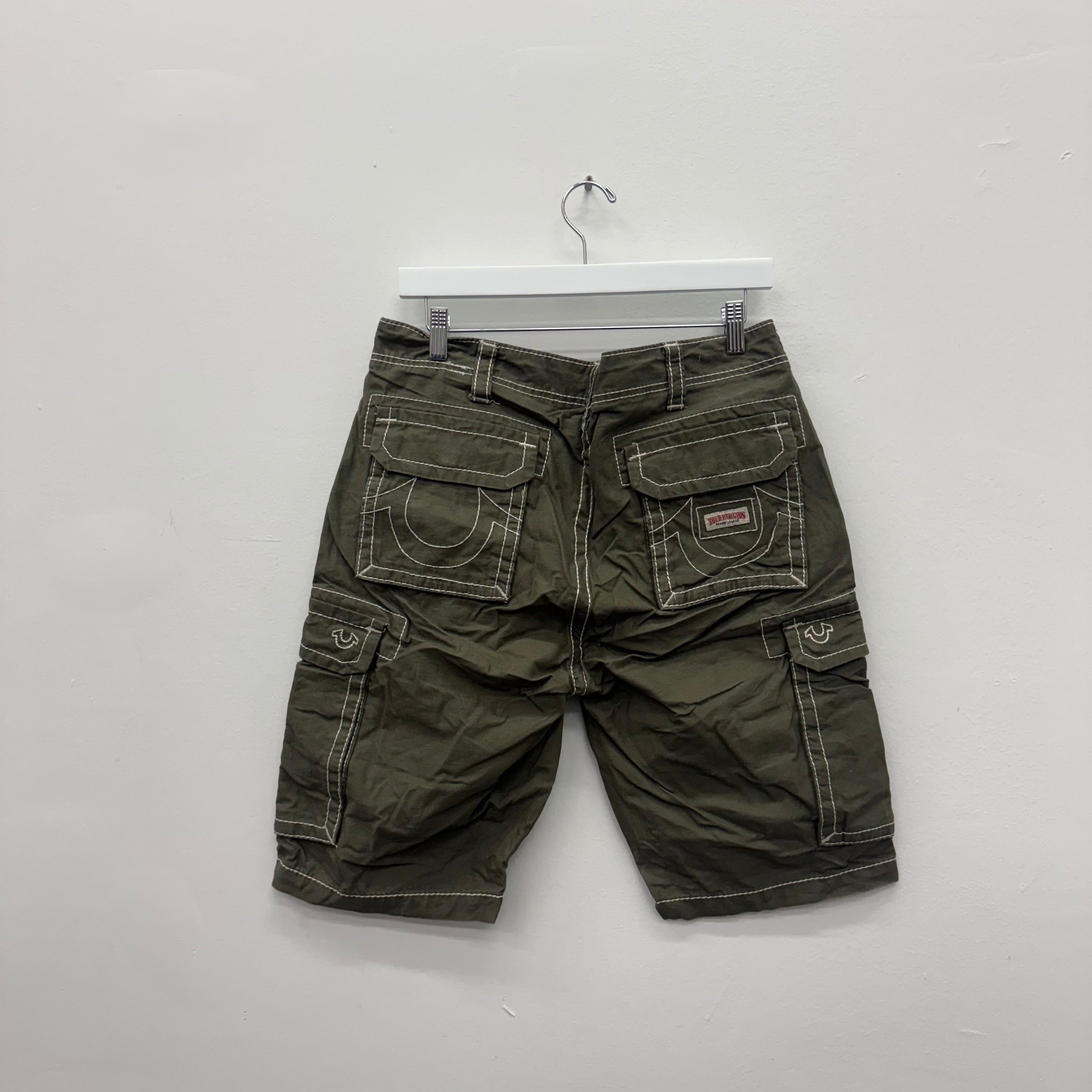 True Religion True Religion Olive Cargo Shorts - Size 30 Size US 30 / EU 46 - 2 Thumbnail