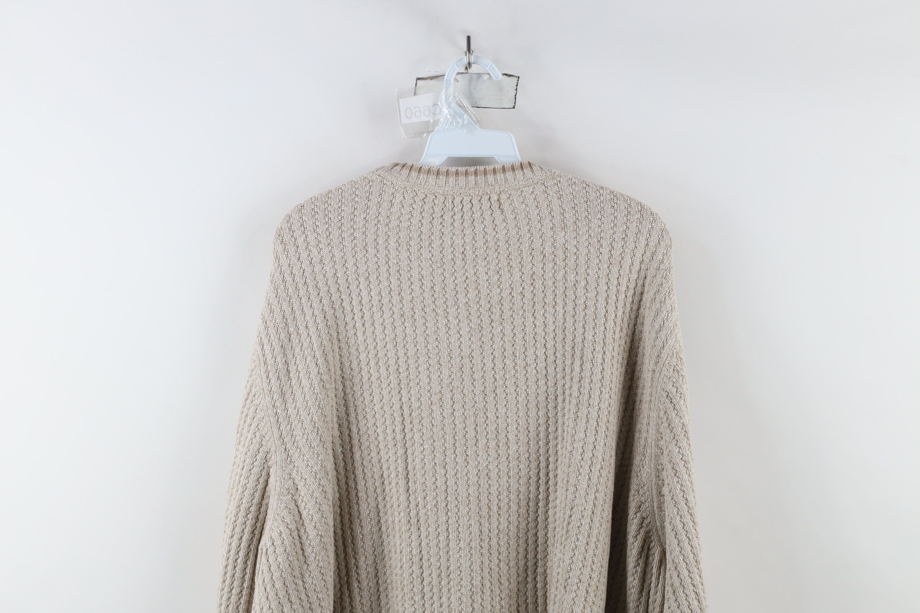 Vintage Eddie Bauer Chunky Cotton Ribbed Knit Sweater Beige