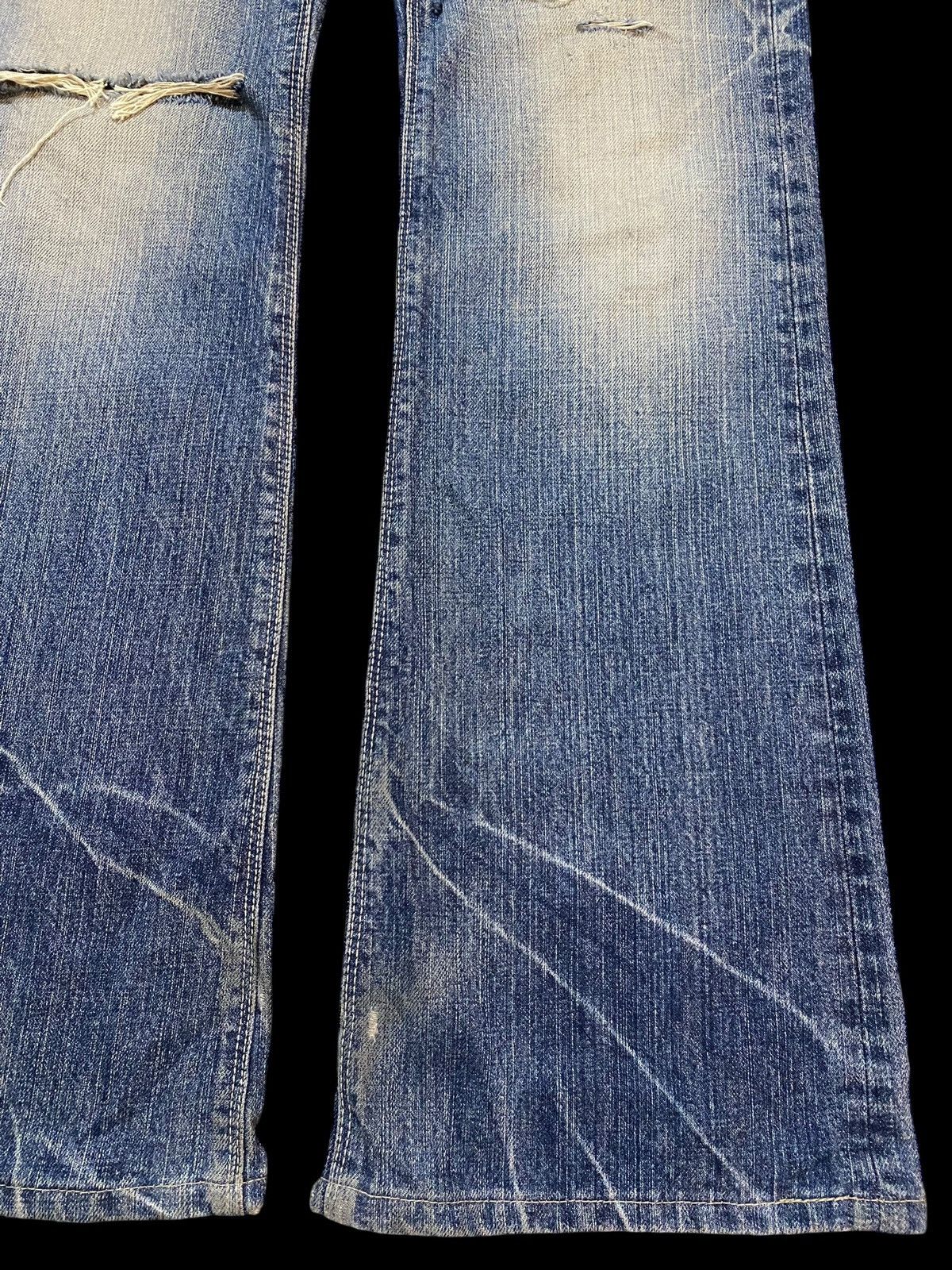 If Six Was Nine Blue Way Made in Nippon Mud Wash Distressed Flare Jeans Size US 30 / EU 46 - 8 Thumbnail