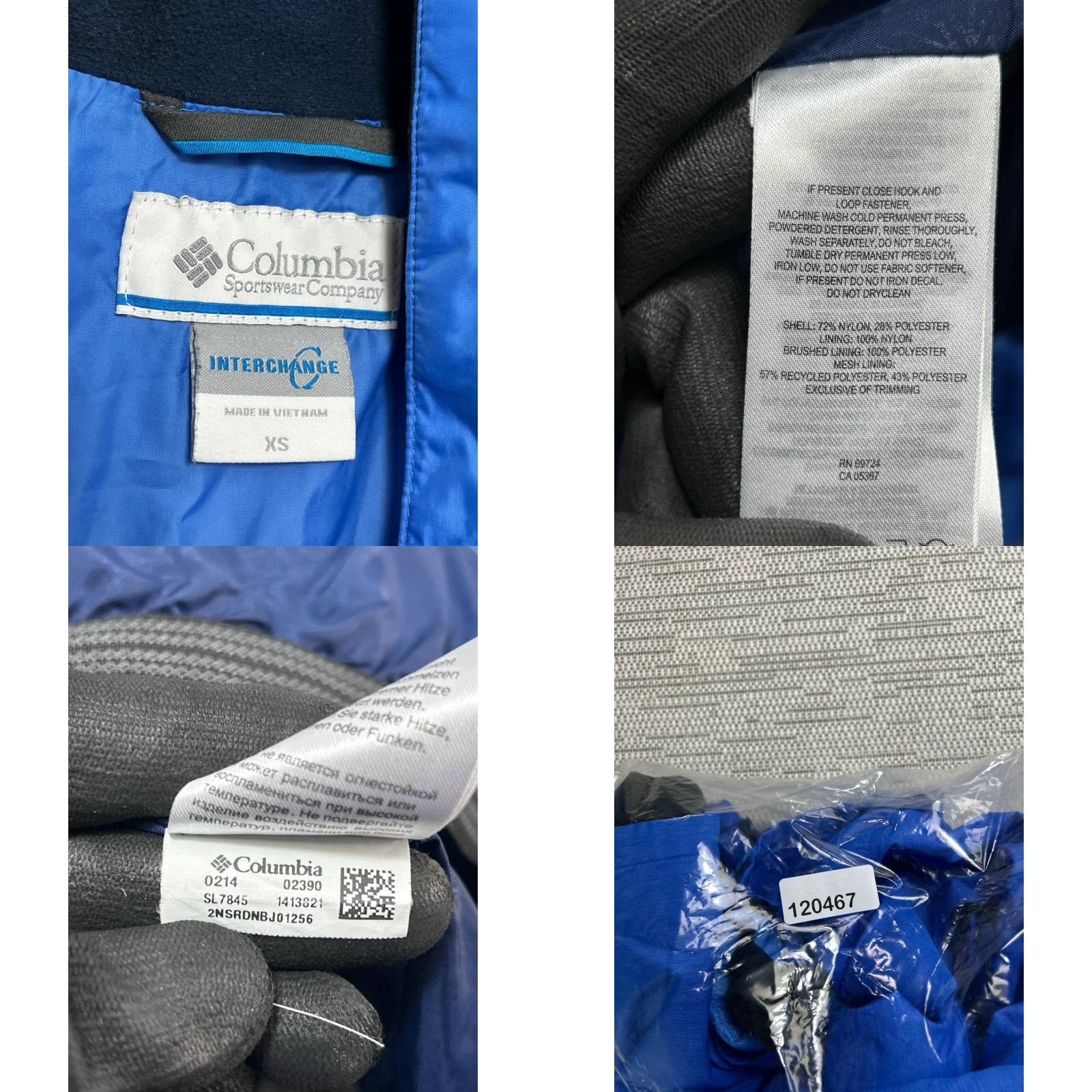 Vintage Columbia Interchange Parka Jacket Womens XS Blue Omni Tech Hooded Waterproof Jacket Woman XS Blue Parka Omni Tech Waterproof Size XS / US 0-2 / IT 36-38 - 9 Thumbnail