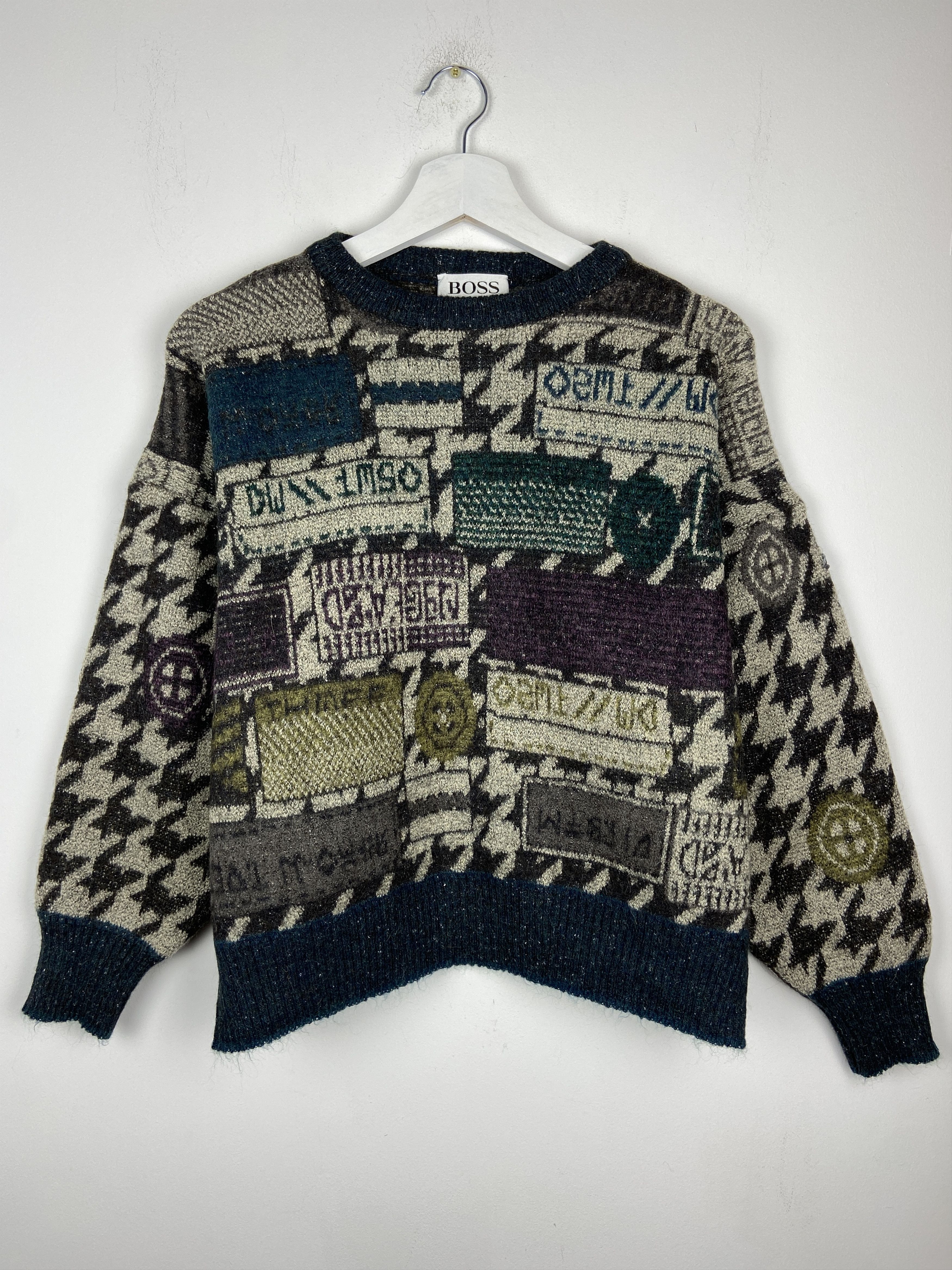 Vintage 90s Hugo Boss Striped Knit Jumper Size XL