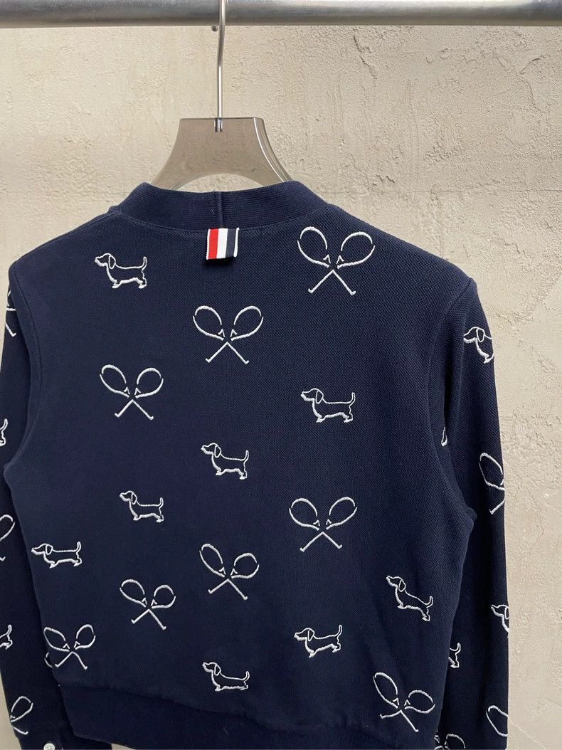 Thom Browne Thom browne Navy blue embroidered puppy tennis cardigan jac Size XS / US 0-2 / IT 36-38 - 4 Thumbnail