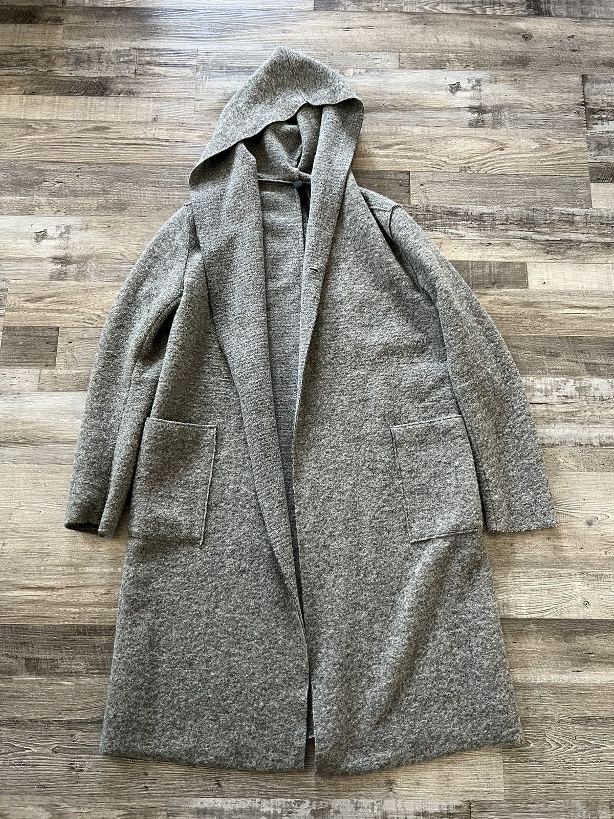 Poeme Bohemien Textured Wool Hood Coat