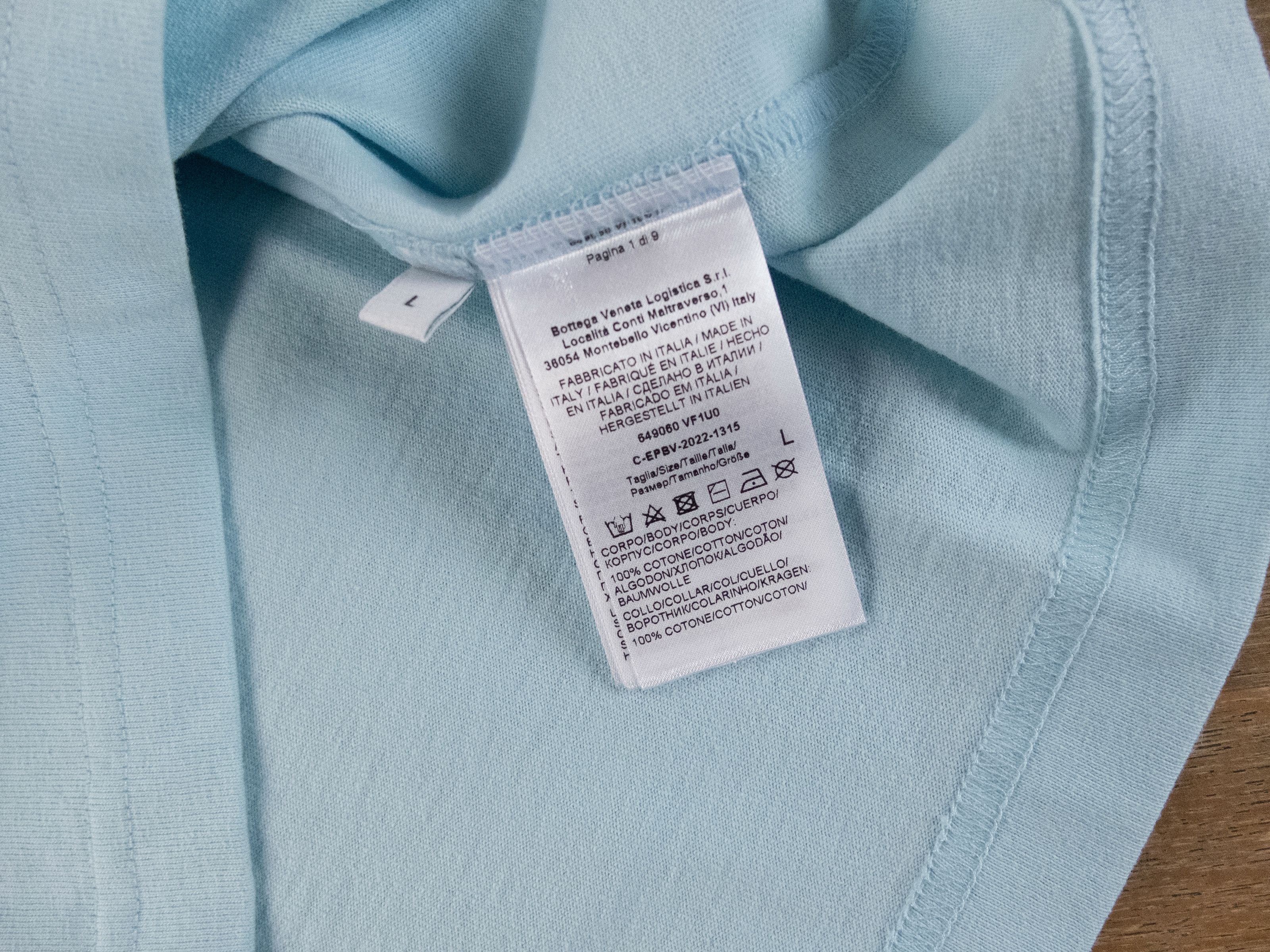 Bottega Veneta BOTTEGA VENETA Sunrise light blue cotton t-shirt Large q Size L / US 10 / IT 46 - 8 Thumbnail