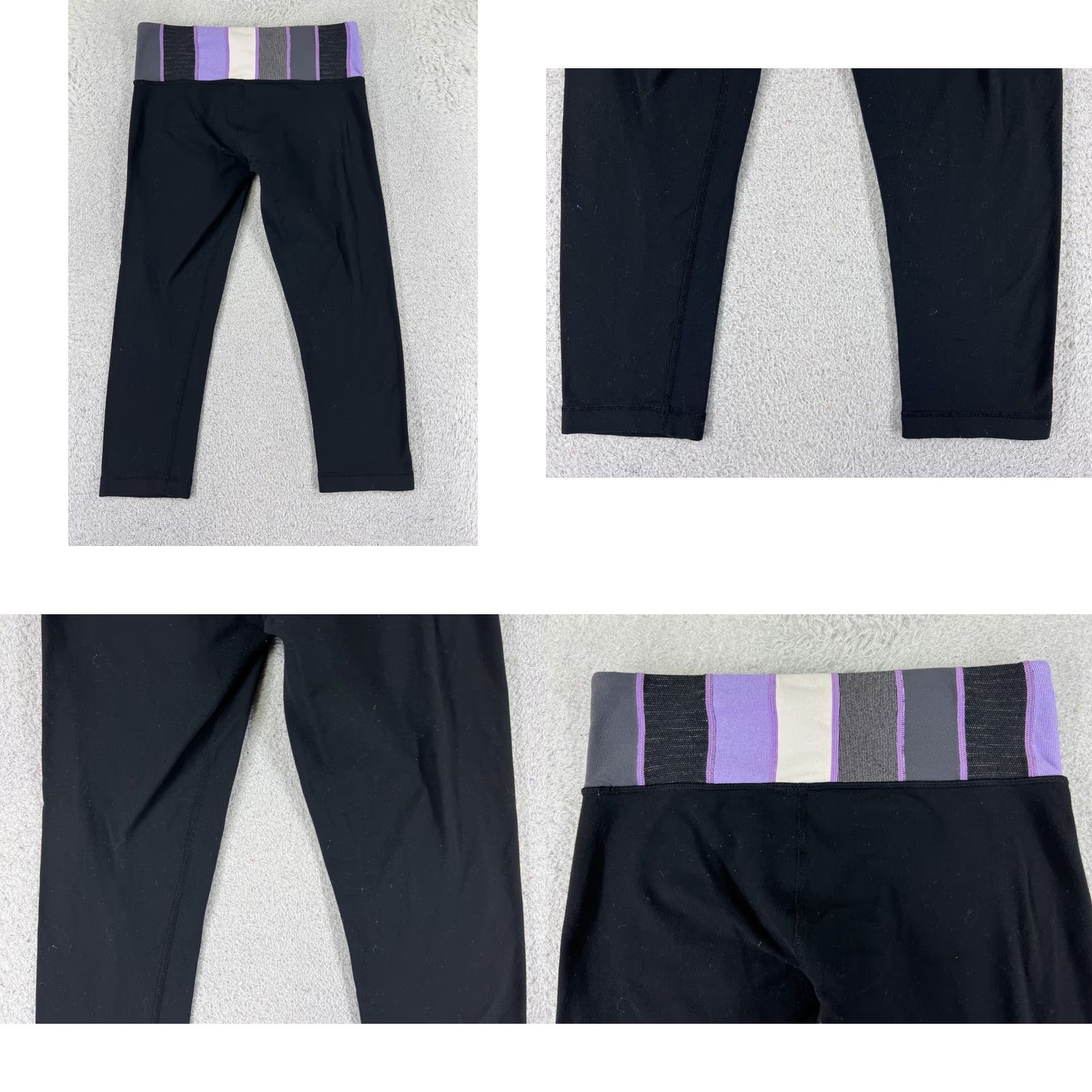 Lululemon Lululemon Leggings Capri 20" Inseam Purple Black Womens 6 Athletic Yoga Run Activewear Capris Tight Stretch Baggy Style: Capri Size 28" / US 6 / IT 42 - 10 Thumbnail