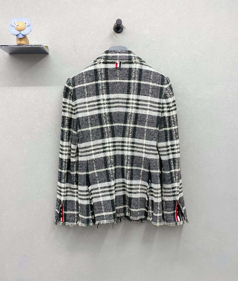 Thom Browne Thom Browne Green check tweed coat Size 38S - 2 Thumbnail