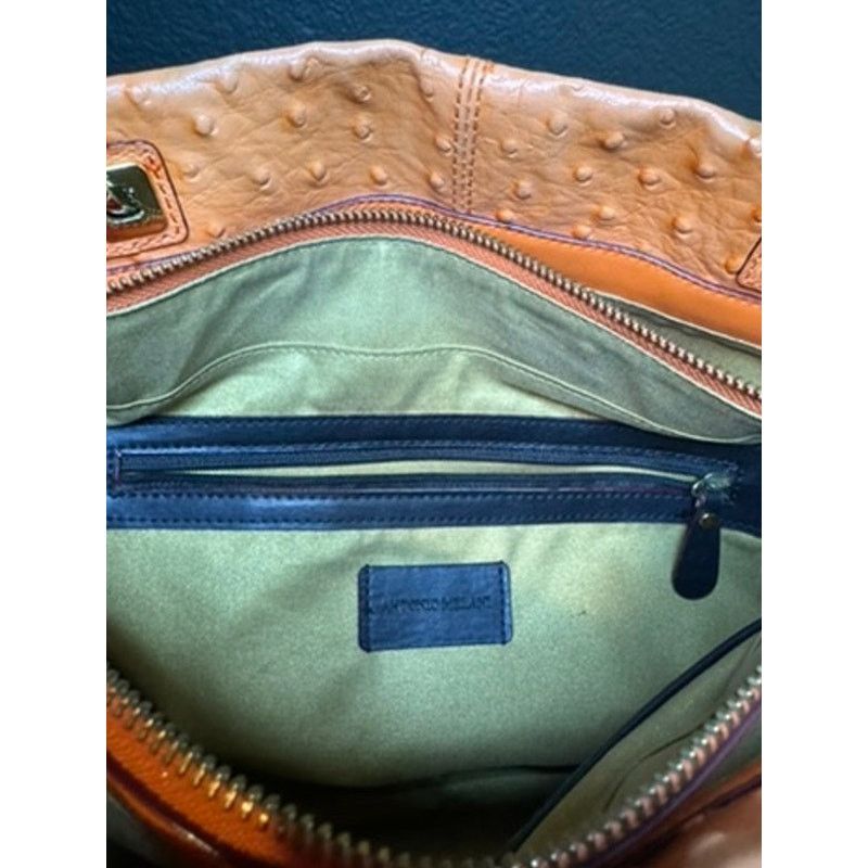 Vintage Antonio Melani Blair Faux Ostrich Leather Orange Shoulder Size ONE SIZE - 6 Thumbnail