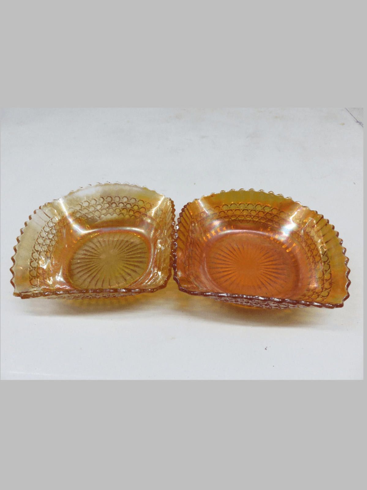 Cardinal of Canada Pair of Vintage Carnival Glass Marigold Square Dish Size ONE SIZE - 1 Thumbnail