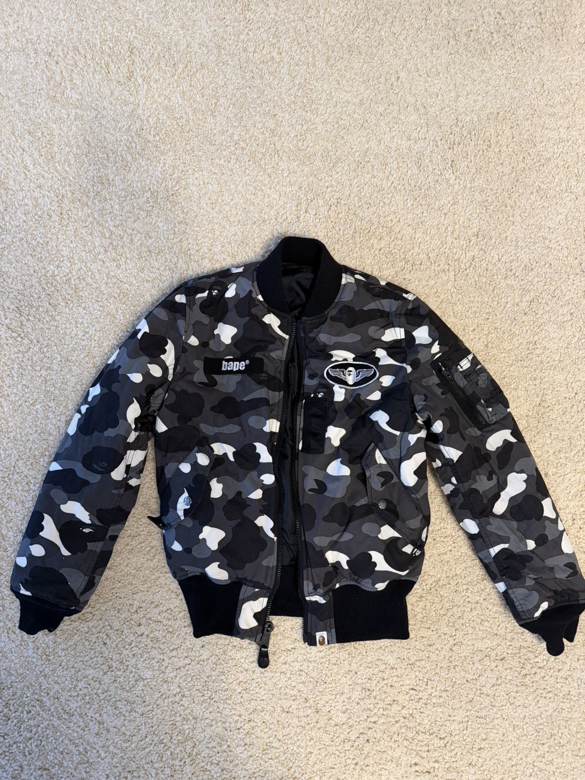 Bape × Mastermind Japan Bape Mastermind Ma-1 Bomber Jacket | Grailed