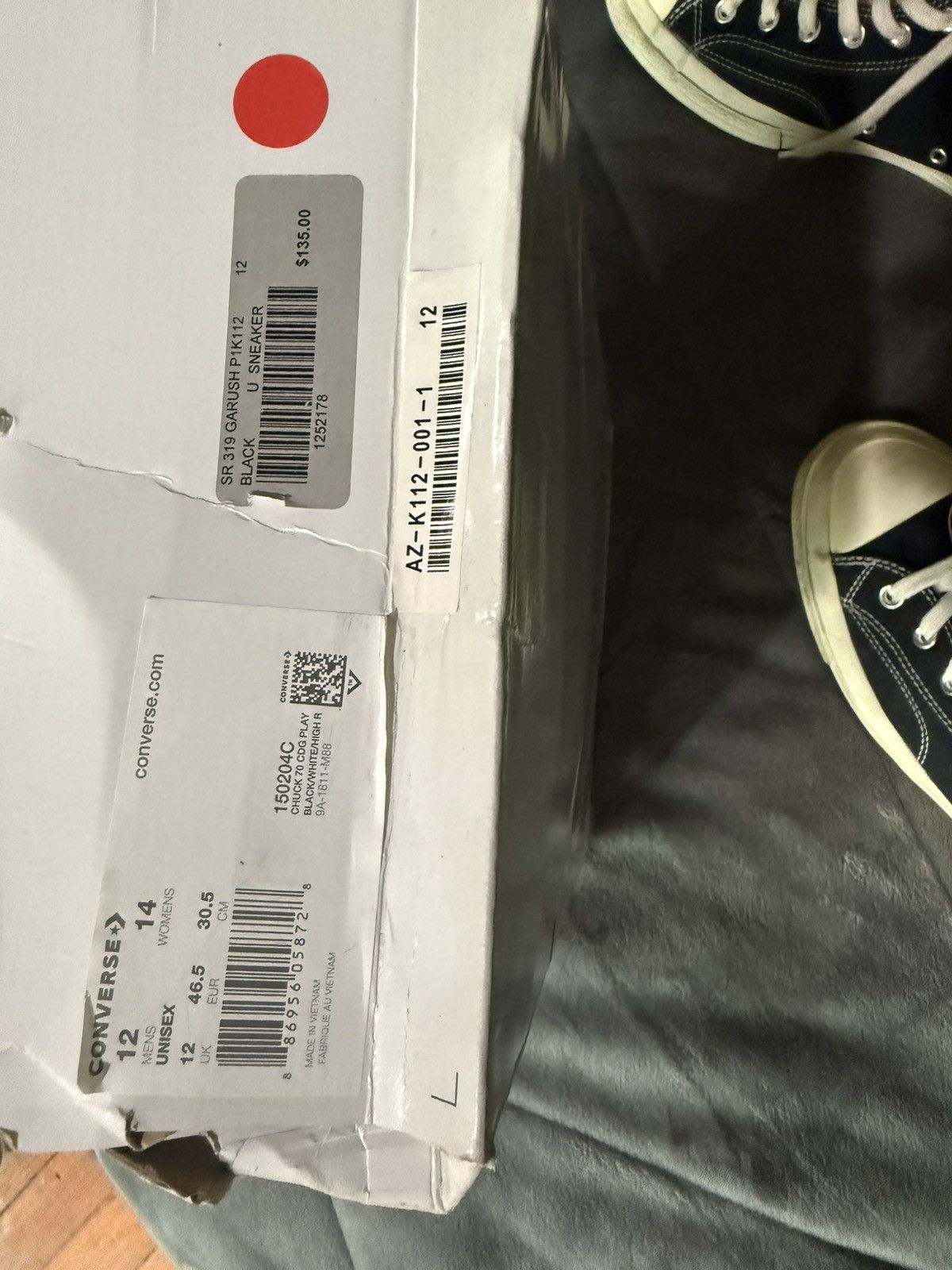 Comme des Garcons PLAY × Converse CdG PLAY x Converse Mens Chuck Taylor All Star Peek-A-Boo Size US 12 / EU 45 - 6 Thumbnail