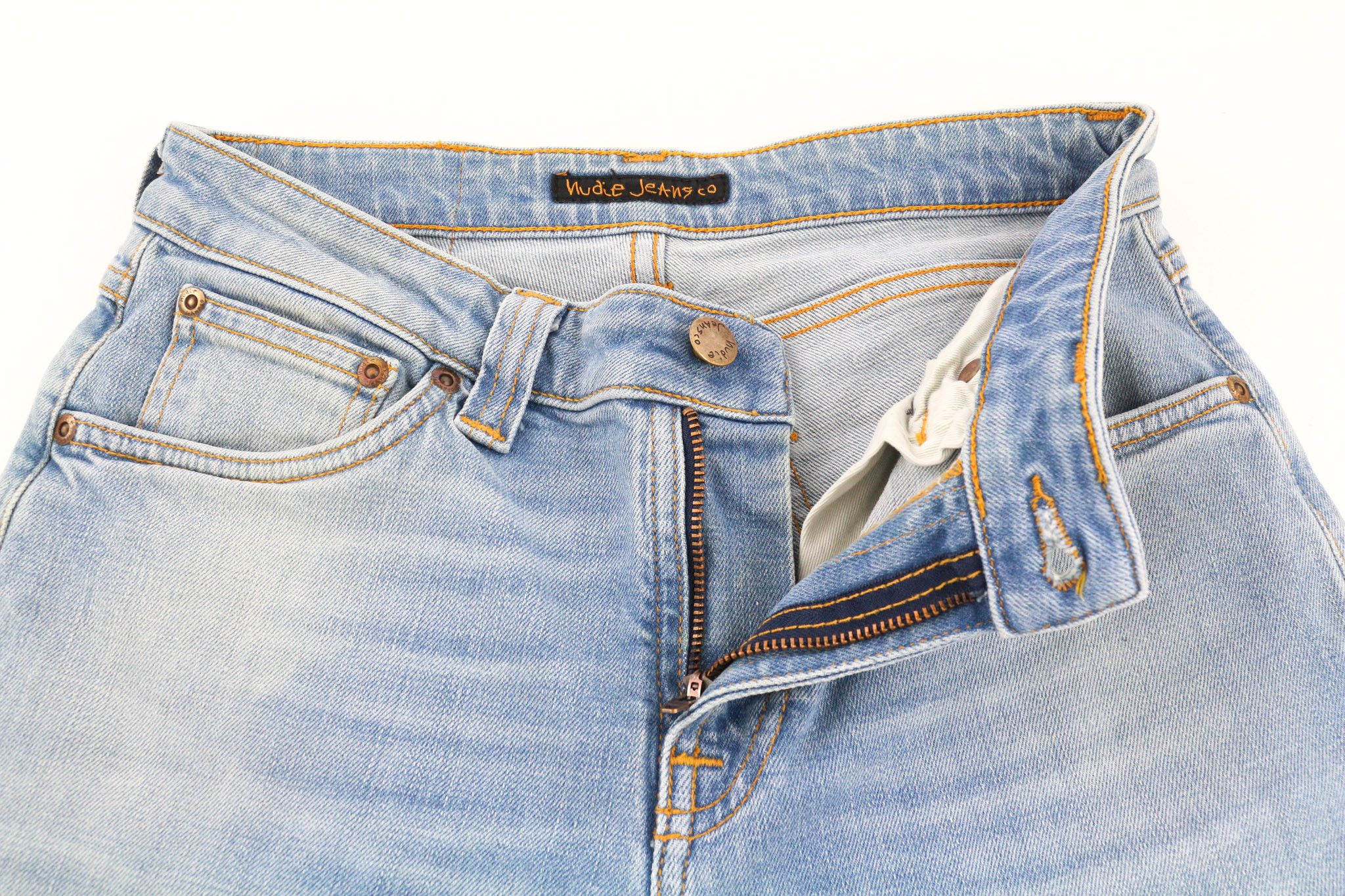 Nudie Jeans SKINNY LIN BLONDE ORANGE W28/L34 Organic Cotton Jeans 80448 Size US 28 / EU 44 - 4 Thumbnail