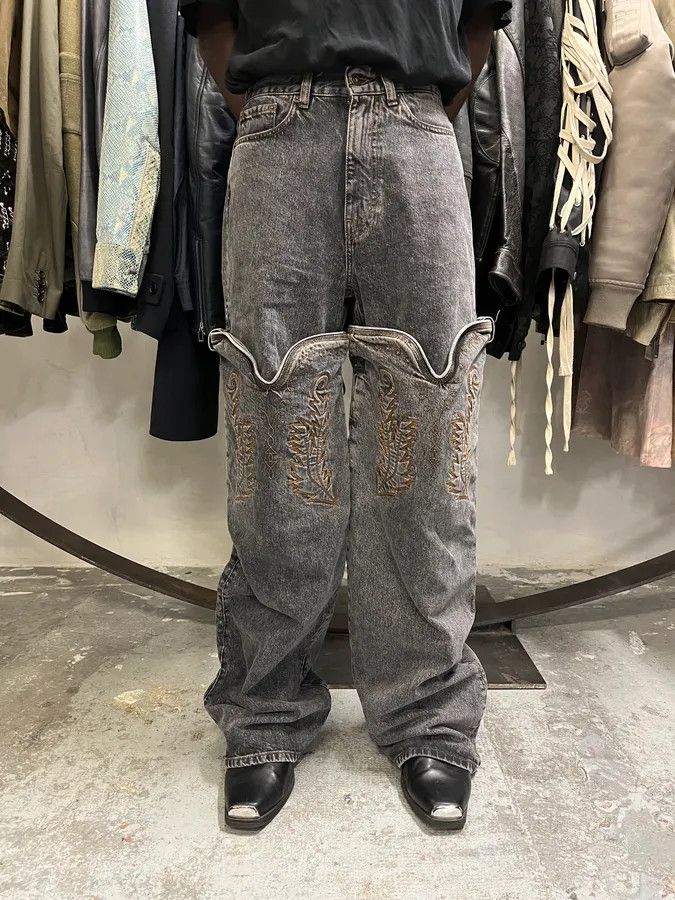 Y/Project SS2024 Y/Project Maxi Cavalier Denim Grey Astro Pants Size US 30 / EU 46 - 1 Thumbnail