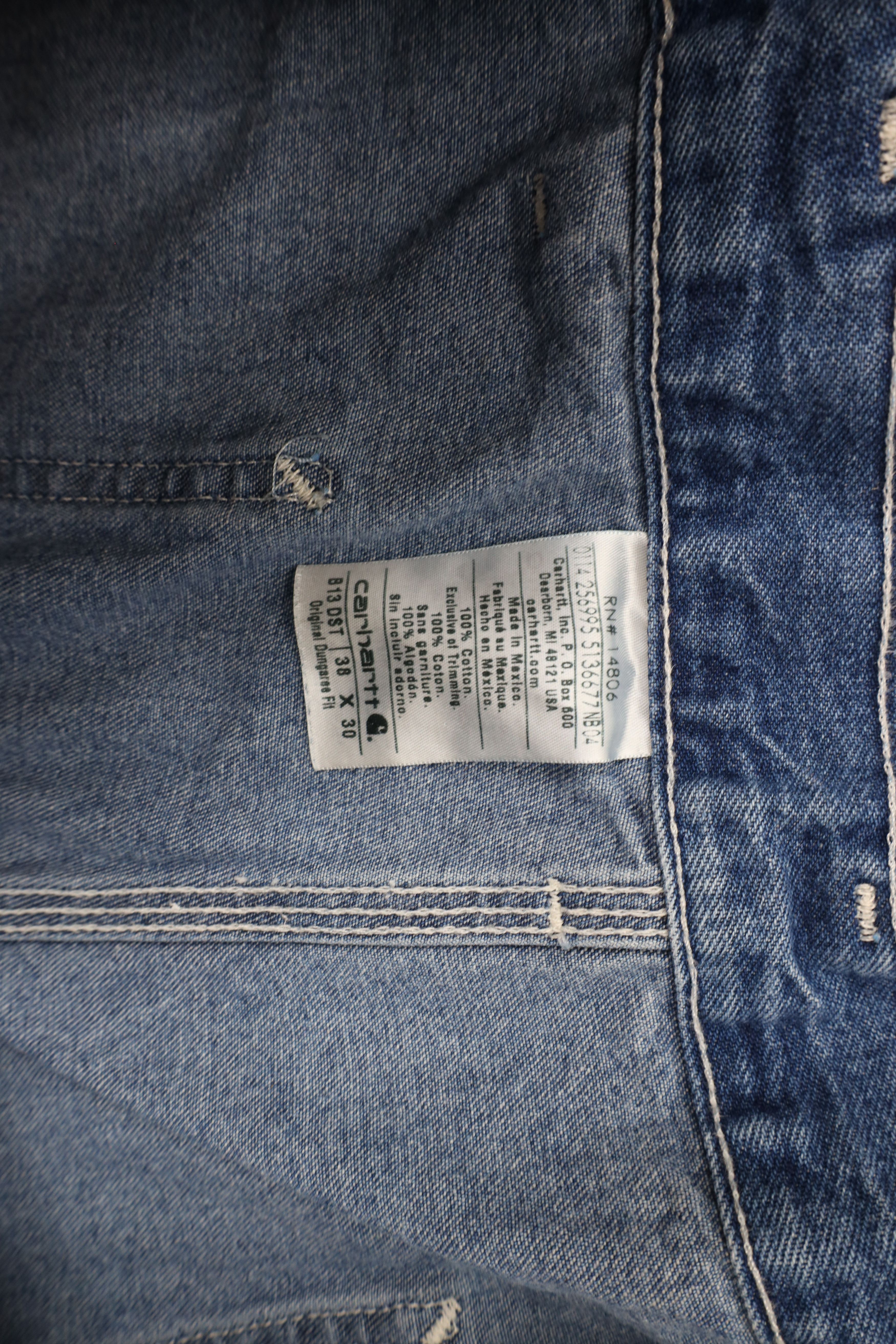 Carhartt × Vintage Vintage Carhartt Out Wide Leg Dungaree Denim Jeans Blue Size US 38 / EU 54 - 7 Thumbnail