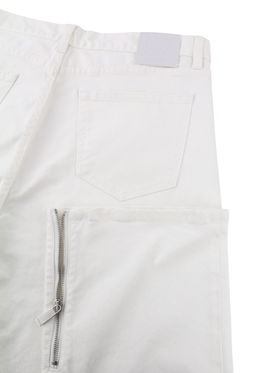 Off-White 90S LOGO W34 Straight Cotton Raw White Button Fly 80239 Size US 34 / EU 50 - 5 Thumbnail