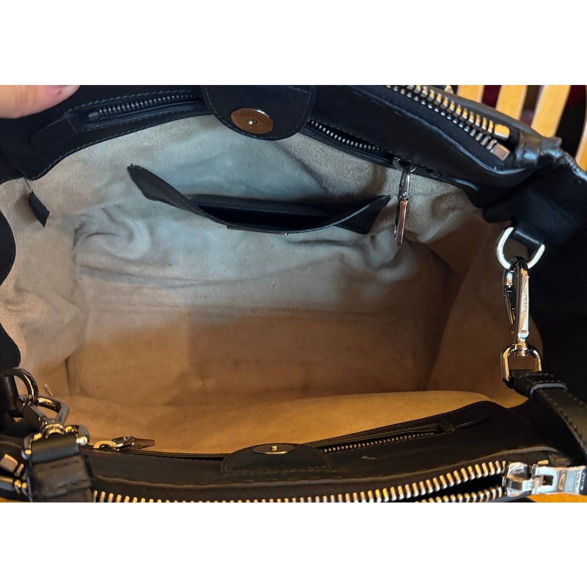 Prada Prada Galleria Medium Satchel Tote Bag Black Double Zip Size ONE SIZE - 11 Thumbnail
