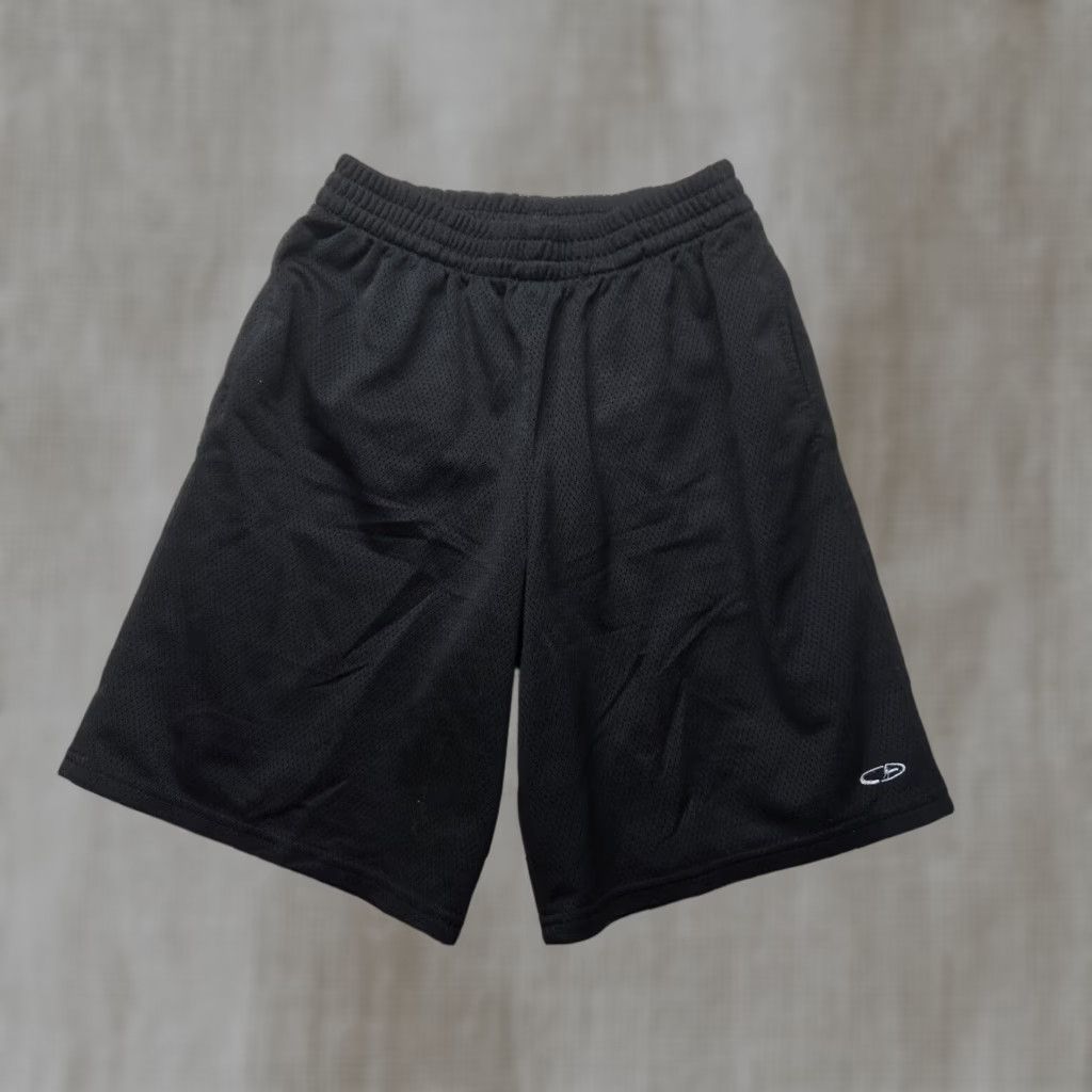 Champion VINTAGE Champion Activewear Shorts Men Adult Large Black Athletic Drawstring Elastic Waist Size US 33 - 1 Thumbnail