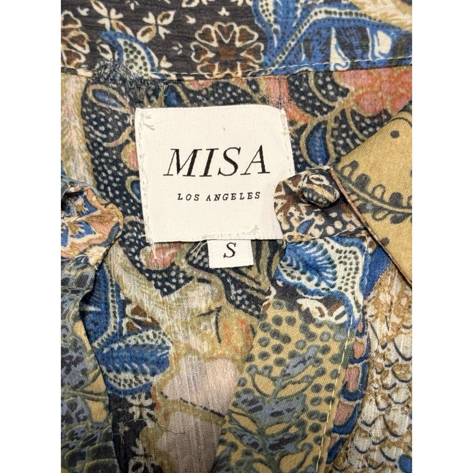MISA Los Angeles VINTAGE Misa Los Angeles Mita Patchwork Printed Shirt dress Small Size S / US 4 / IT 40 - 7 Thumbnail