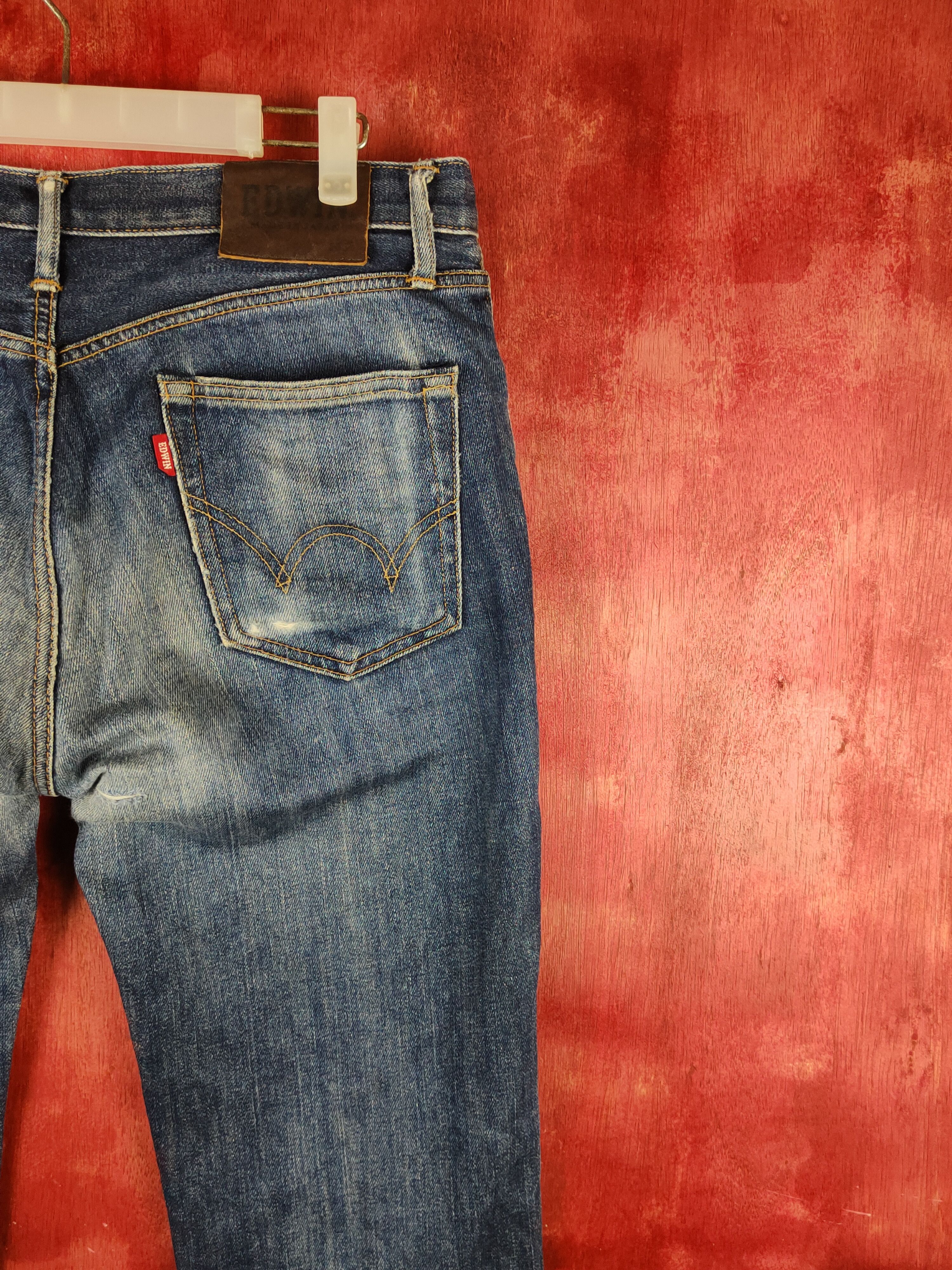 Edwin Edwin Dark Blue Distressed Ripped Jeans #S2147 Size US 32 / EU 48 - 14 Thumbnail