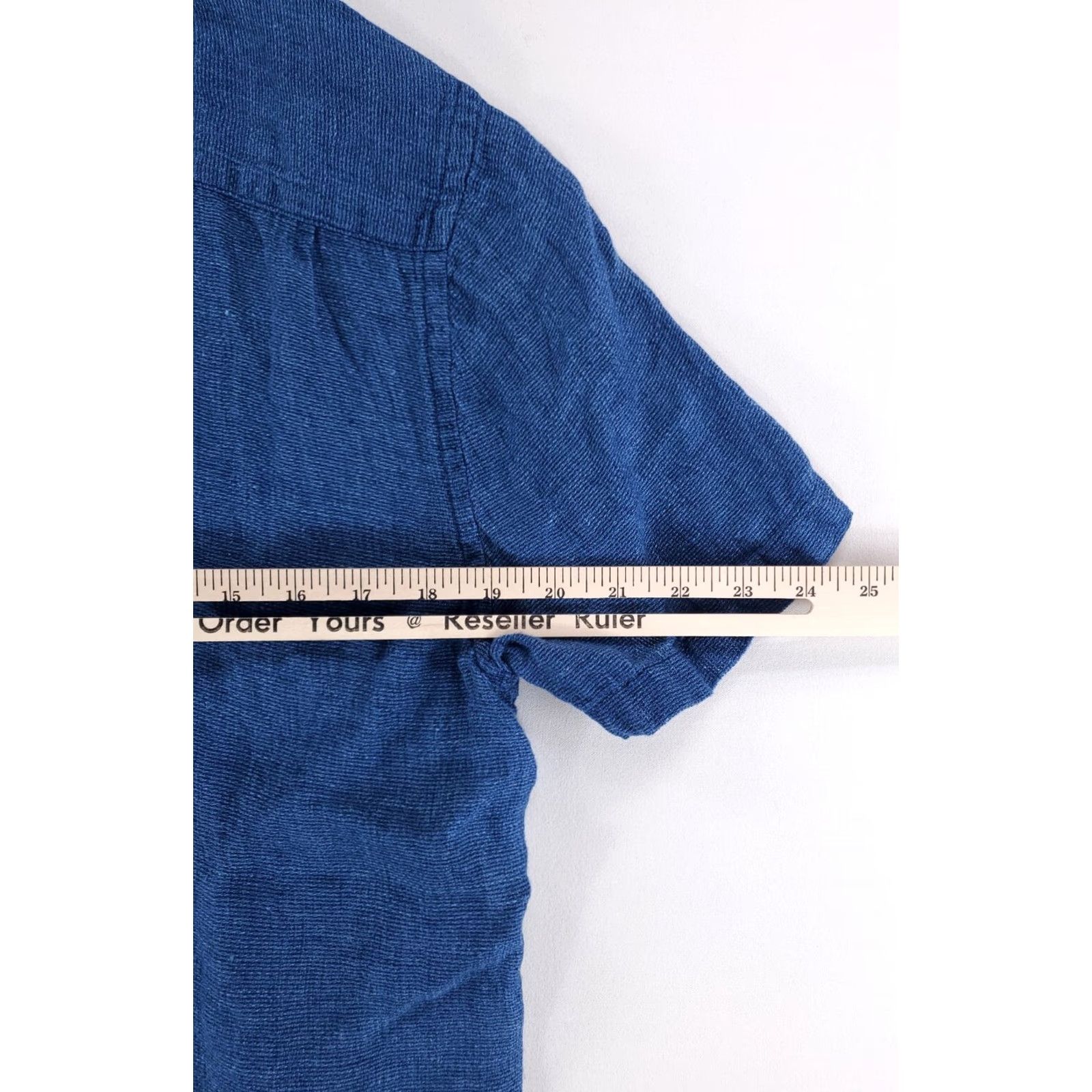 Faherty Faherty Shirt Button-Up Short Sleeve Linen Blue Mens M Size US M / EU 48-50 / 2 - 6 Thumbnail