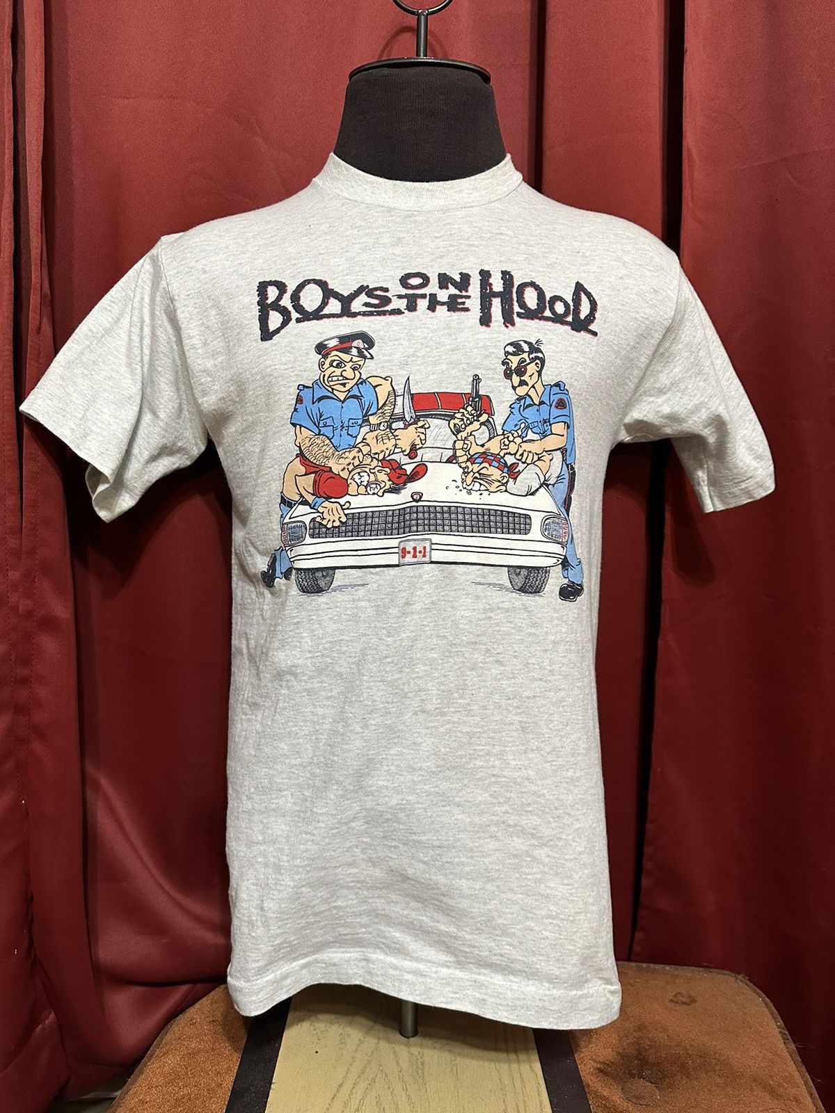 Vintage Vintage Boys On The Hood Tshirt 90’s Police Funny Cops Grail Size US M / EU 48-50 / 2 - 2 Thumbnail