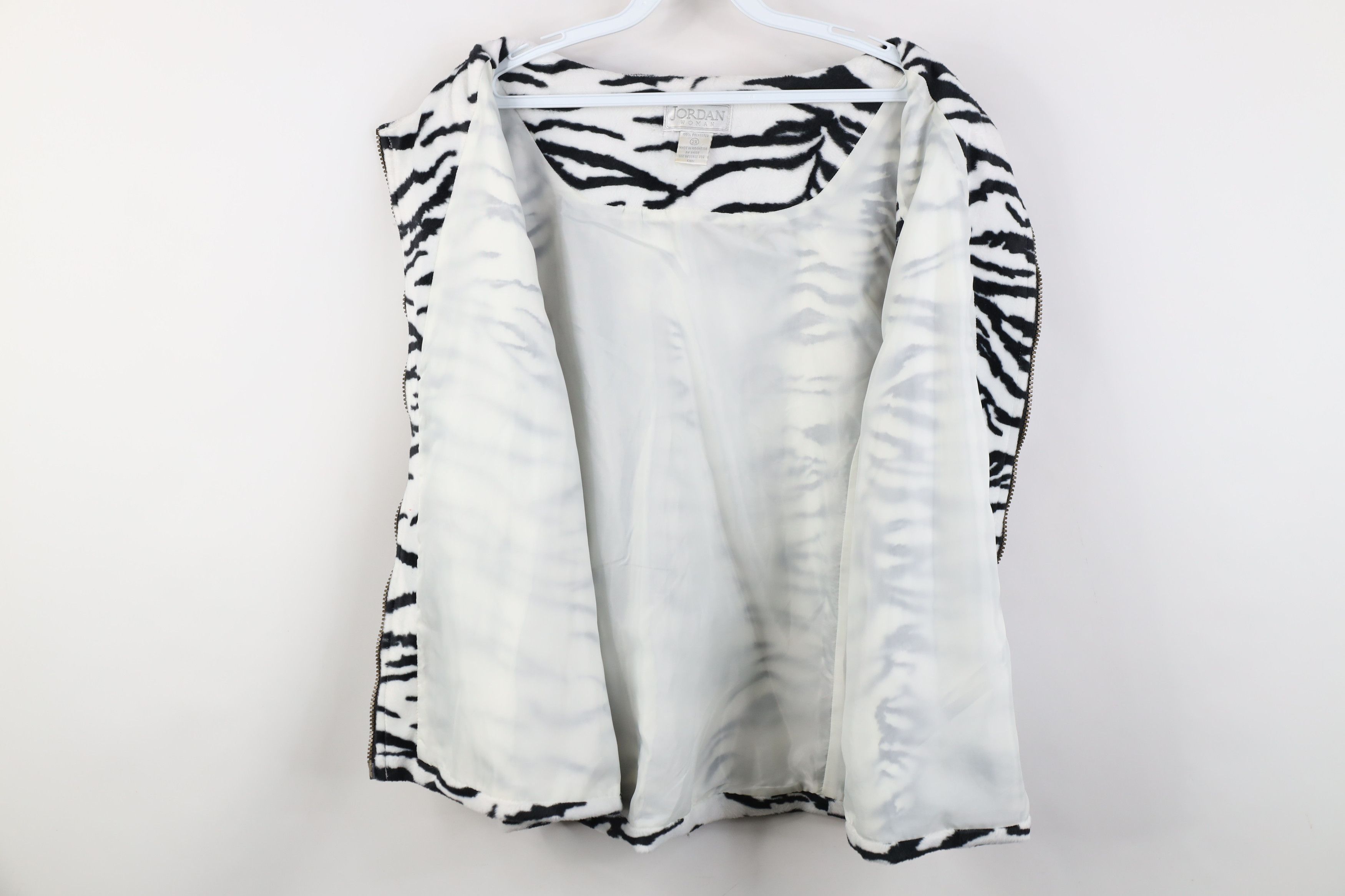 Vintage Vintage 90s Streetwear Zebra Striped Fleece Vest Jacket Size XXL / US 16-18 / IT 52-54 - 6 Thumbnail