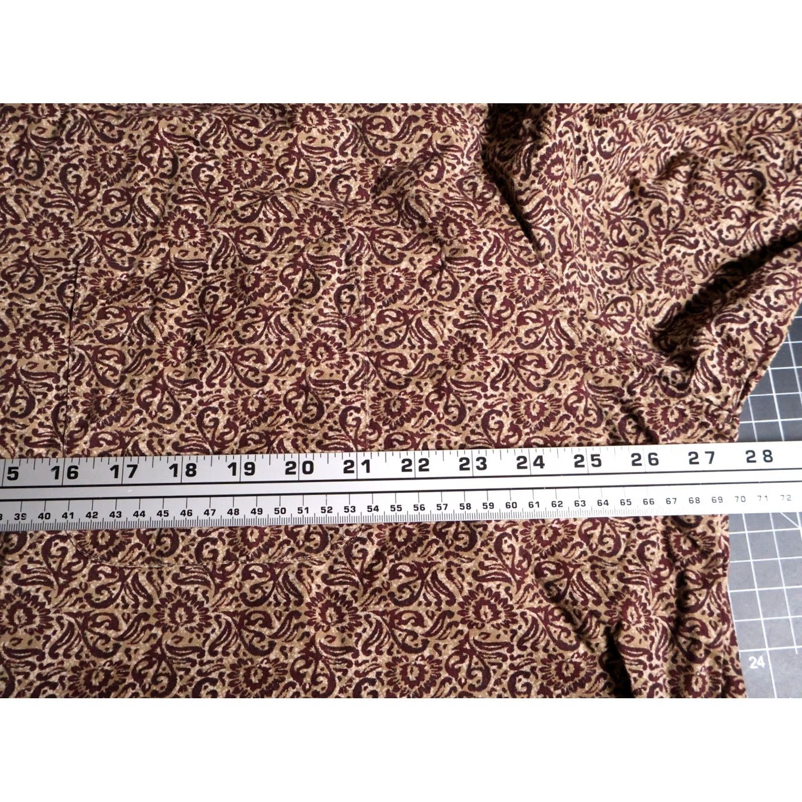 Vintage VINTAGE Paisley Pattern Shirt Natural Issue 2XL Brown Dark Red Long Sleeve Button-Up Mens Hippie Retro 90s Size US XXL / EU 58 / 5 - 5 Thumbnail