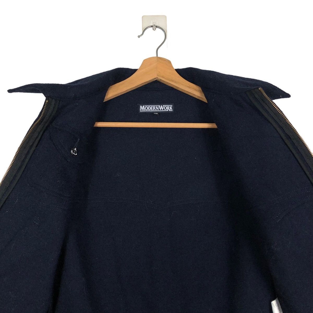 45rpm 🔥Cropped Biker Jacket Wool Indigo Modern Work Japan Made Size US XS / EU 42 / 0 - 14 Thumbnail