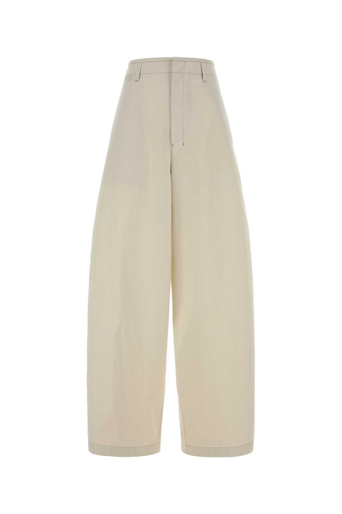 Lemaire Ivory Cotton Wide-Leg Pant Size 25" / US 0 / IT 36 - 1 Thumbnail