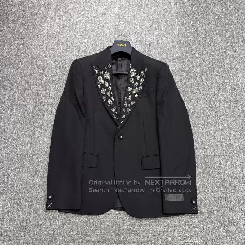 Versace Versace Rhinestones decorate a woolen blazer Size 48S - 1 Thumbnail