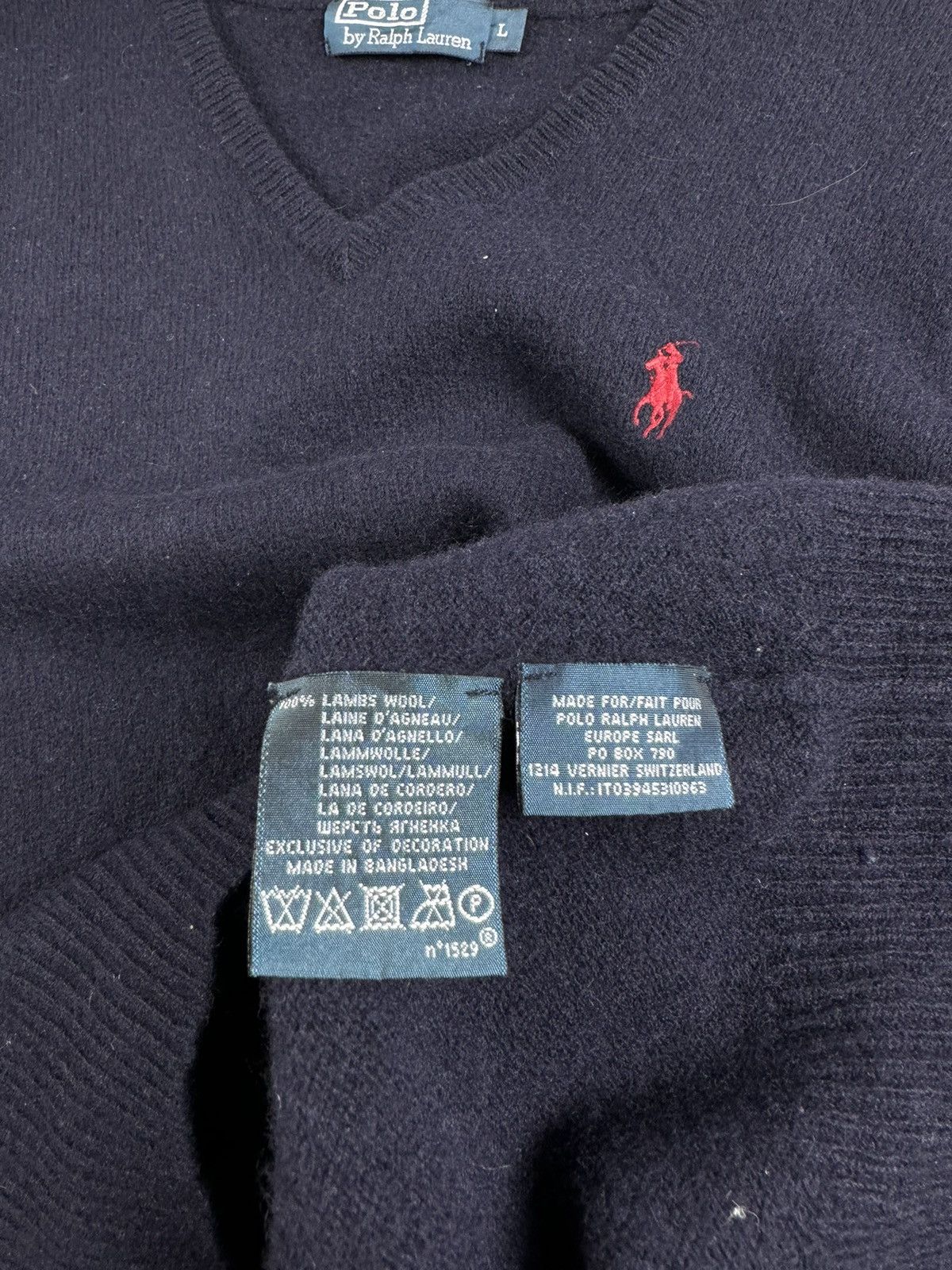 Polo Ralph Lauren 90S Polo Ralph Lauren Lambs Wool V-Neck Old Money Sweater Size US L / EU 52-54 / 3 - 11 Thumbnail