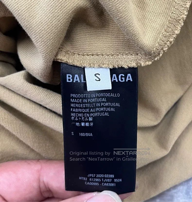Balenciaga Balenciaga Khaki embroidered double B small letter logo sh Size US S / EU 44-46 / 1 - 5 Thumbnail