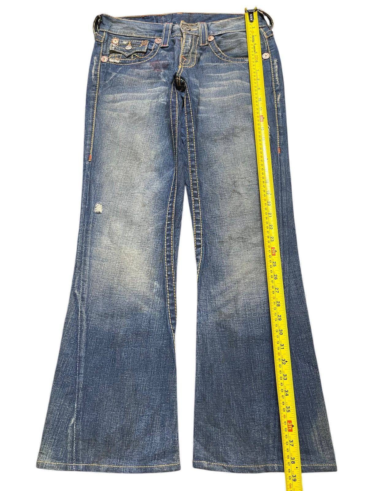 True Religion Vintage Usa True Religion Mud Wash Whiskers Bootcut Wide Leg Size US 31 - 14 Thumbnail