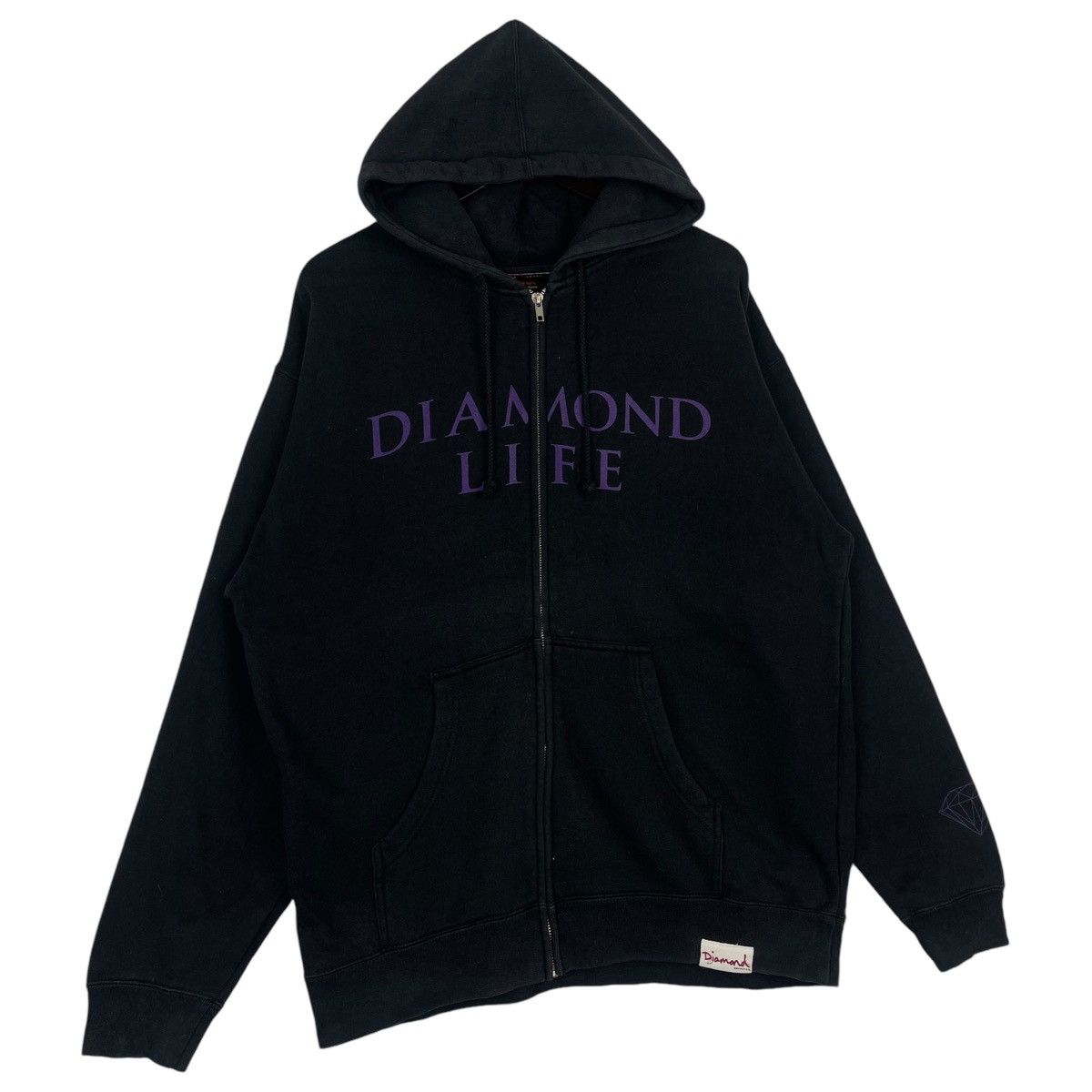 Diamond Supply Co. × Vintage Diamond Life Sweatshirt Hoodie Fullzip Black Pullover Size US L / EU 52-54 / 3 - 3 Thumbnail