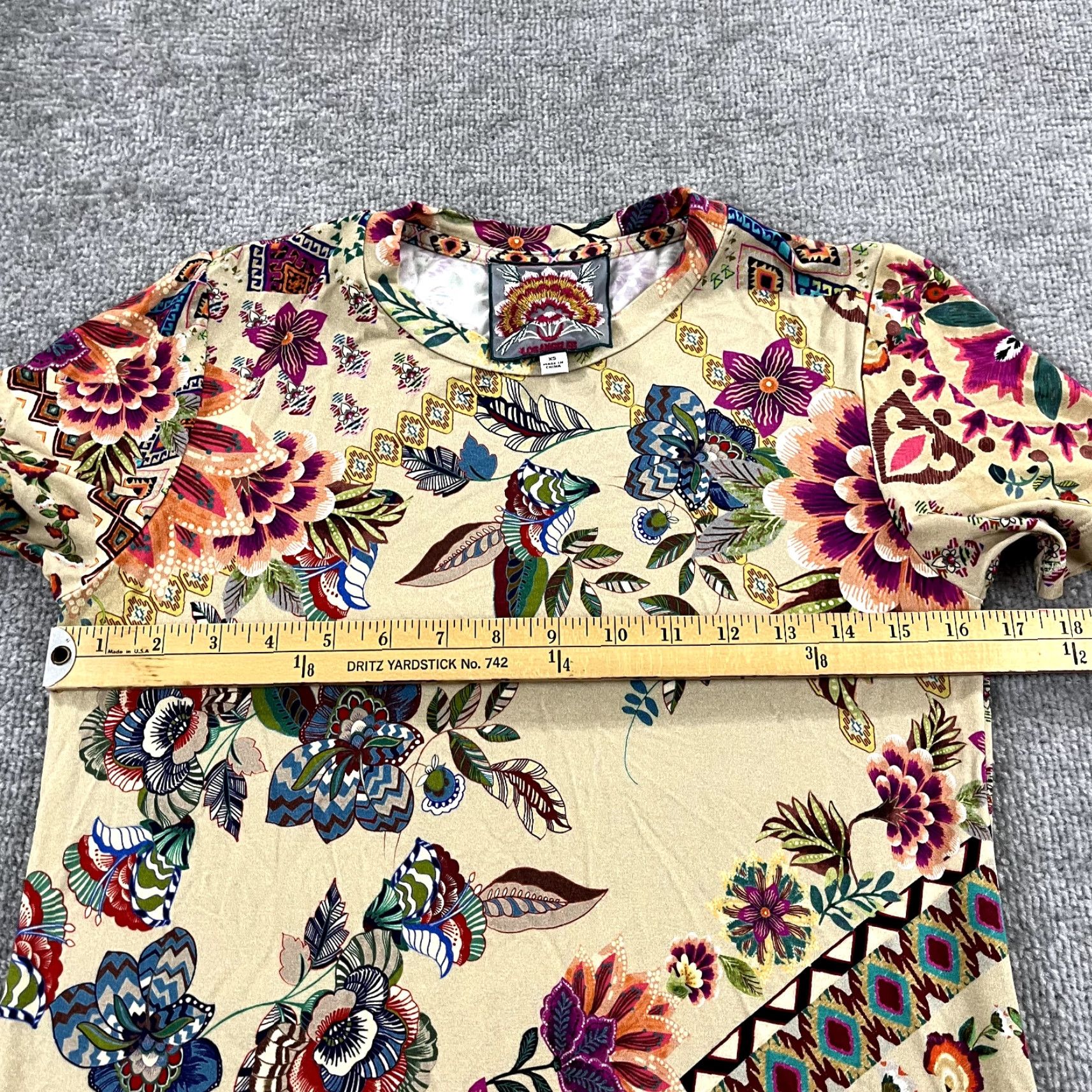 Johnny Was JOHNNY WAS Zakis Blouse Women XS Floral Crewneck Bamboo Stretch Short Sleeve Size XS / US 0-2 / IT 36-38 - 5 Thumbnail