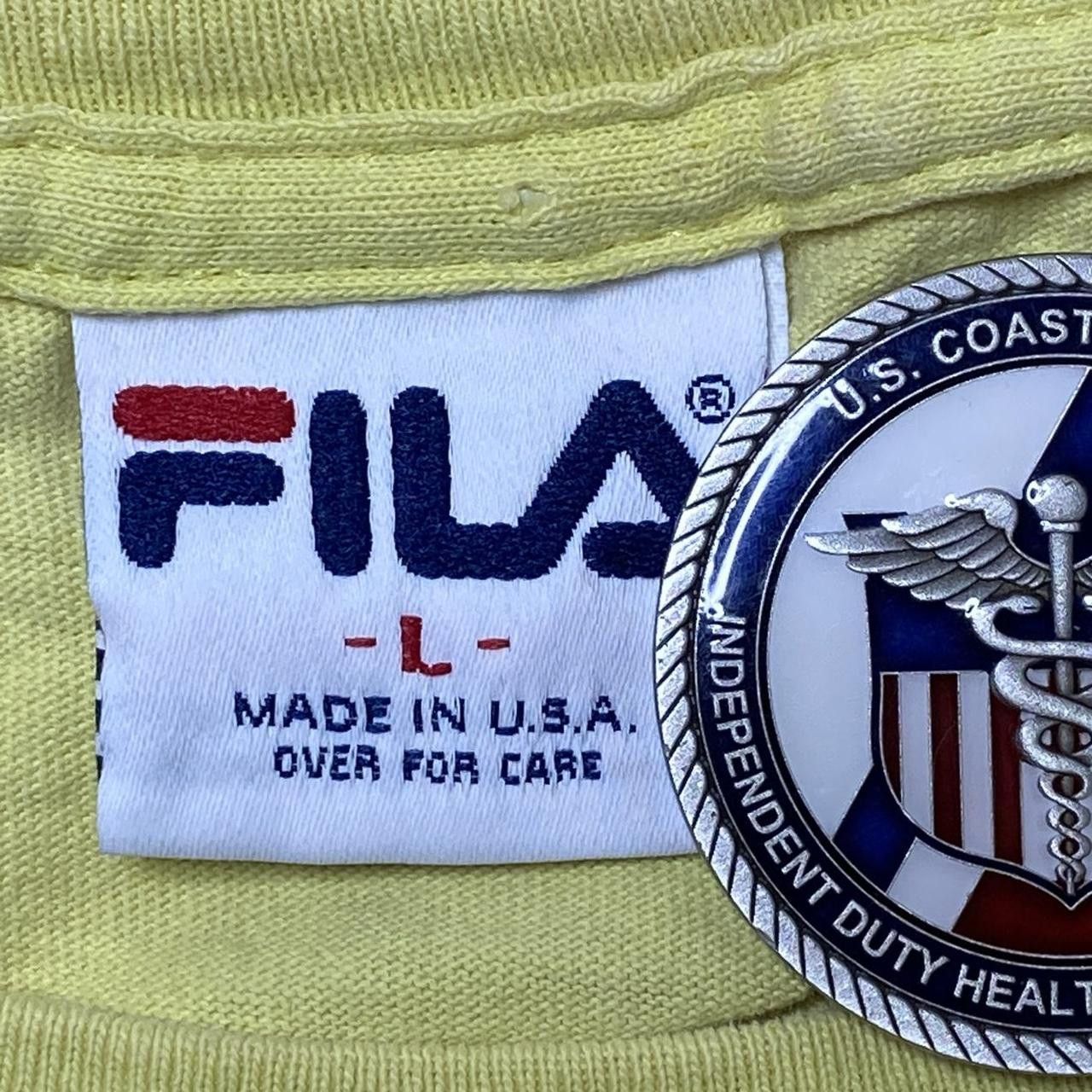 Fila Vintage FILA Yellow Tee Size Large Size US L / EU 52-54 / 3 - 4 Thumbnail