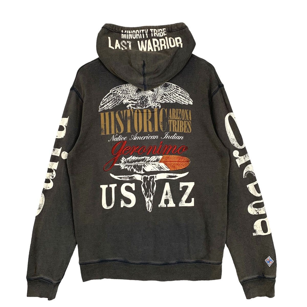 Vintage Geronimo Military Laeder Apache Minority People Hoodie =M/L Size US M / EU 48-50 / 2 - 2 Thumbnail