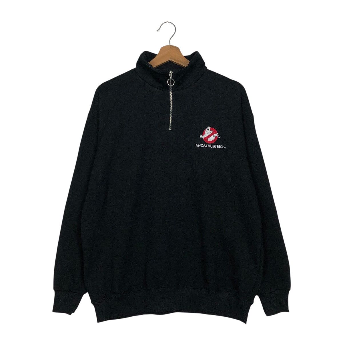 Japanese Brand Rich Black Half Zipper Collar Sweatshirt Scary Ghostbusters Size US M / EU 48-50 / 2 - 2 Thumbnail