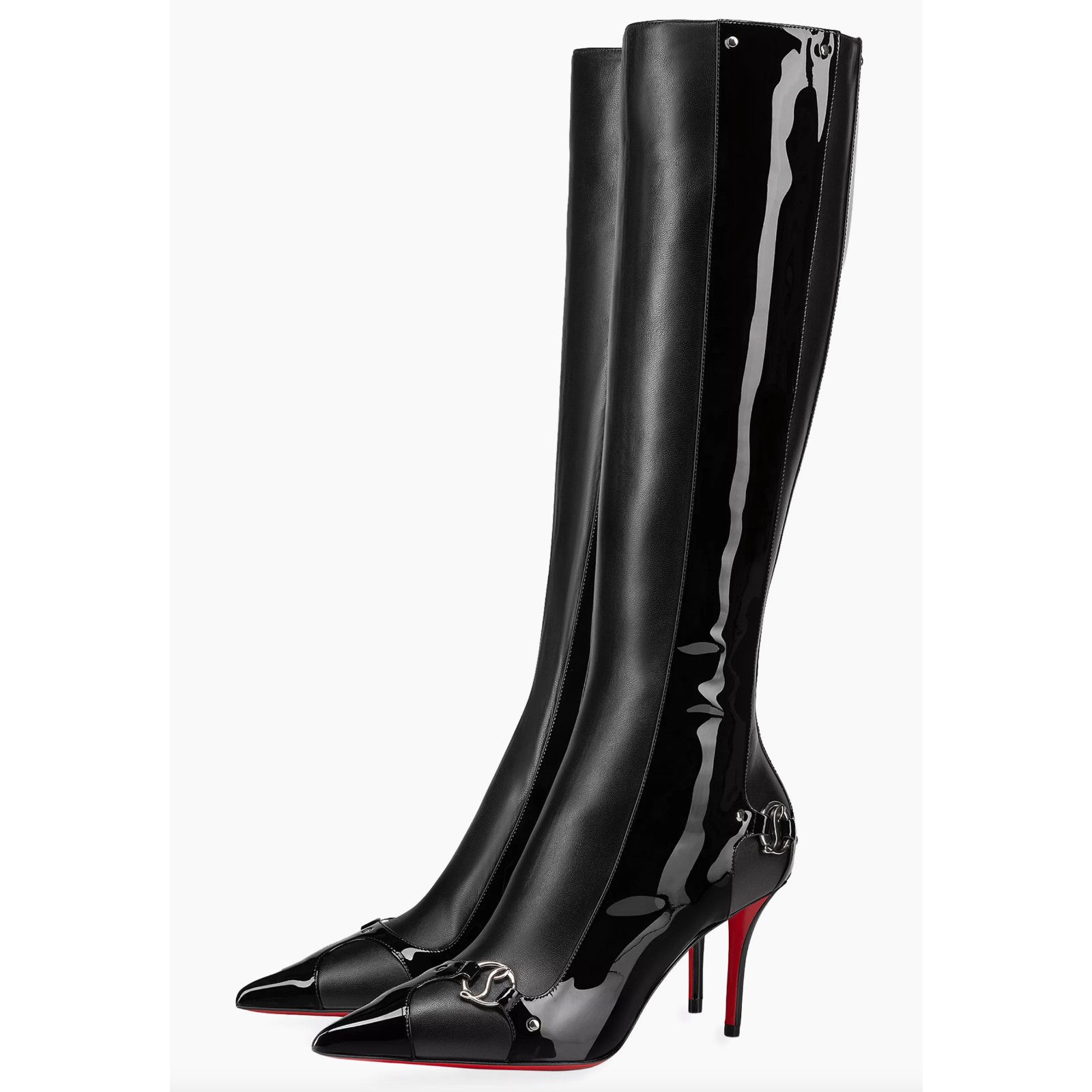 Christian Louboutin Christian Louboutin CL IN 90S Botta 80 Black Logo Leather Size US 8 / IT 38 - 1 Thumbnail