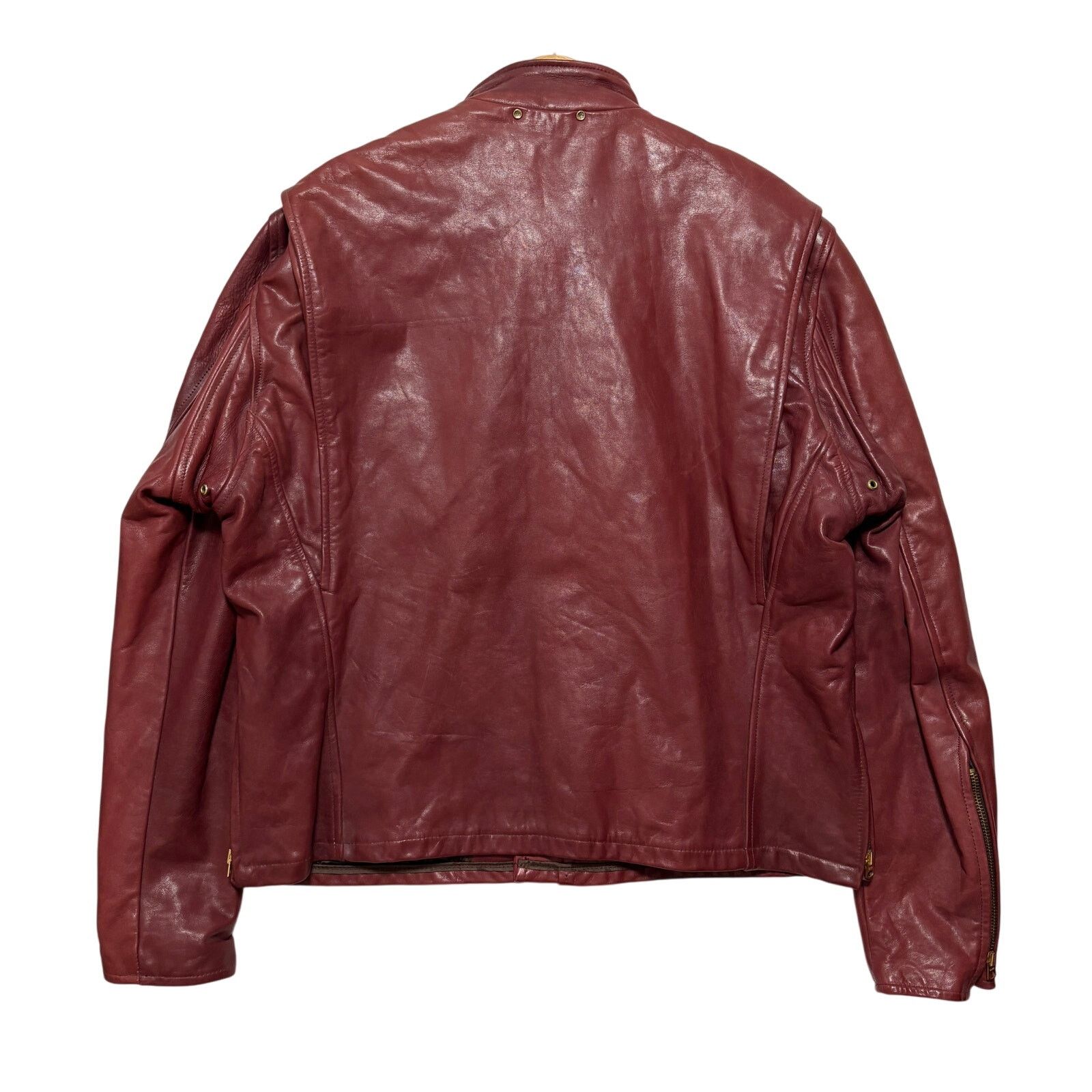 Other VTG 60s 70s Red Leather Cafe Racer Moto Jacket L Size US L / EU 52-54 / 3 - 4 Thumbnail