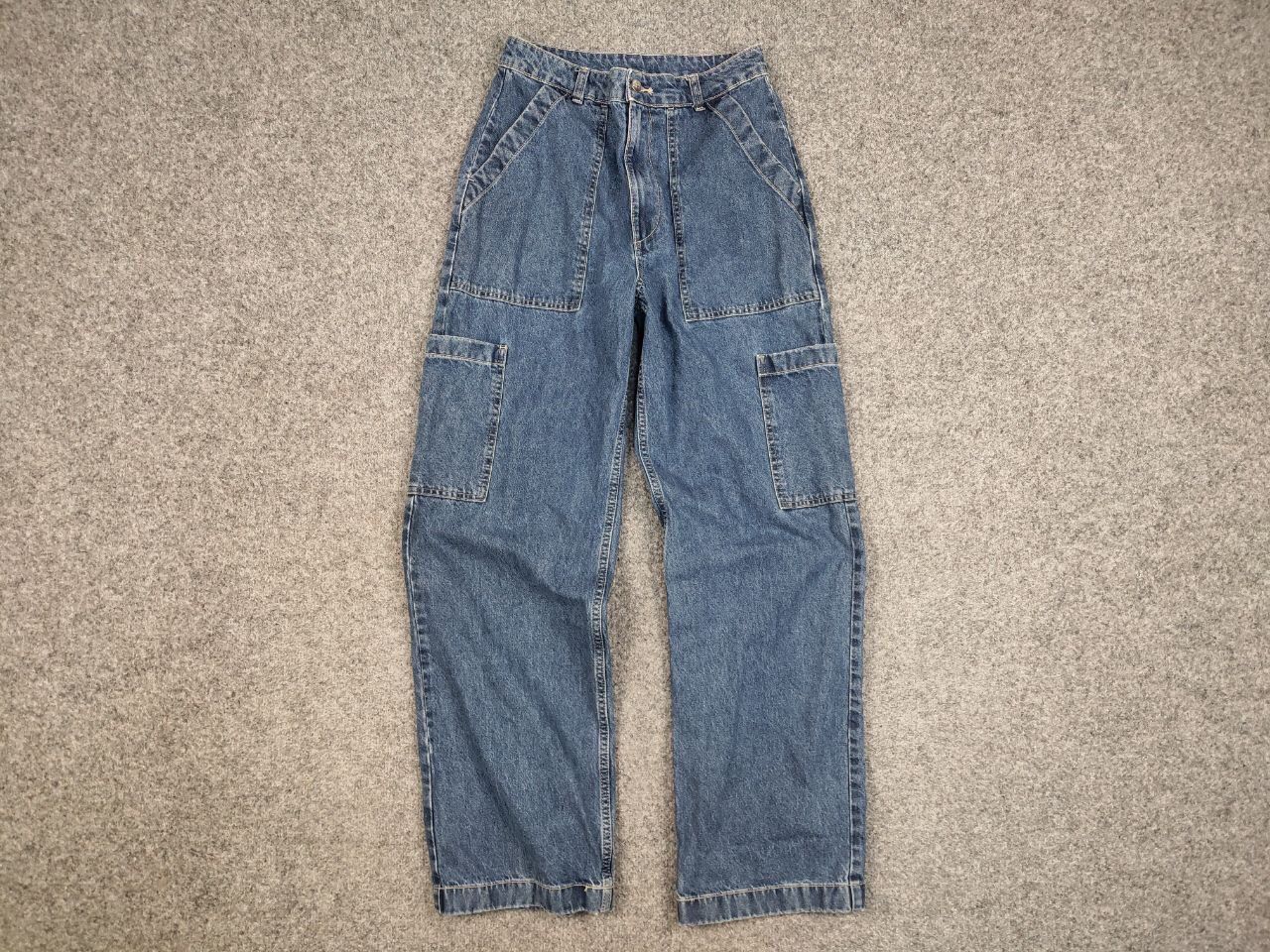 Japanese Brand Vintage 90's Japanese Baggy Denim Cargo Jeans Y2K Hype Style Size US 30 / EU 46 - 9 Thumbnail