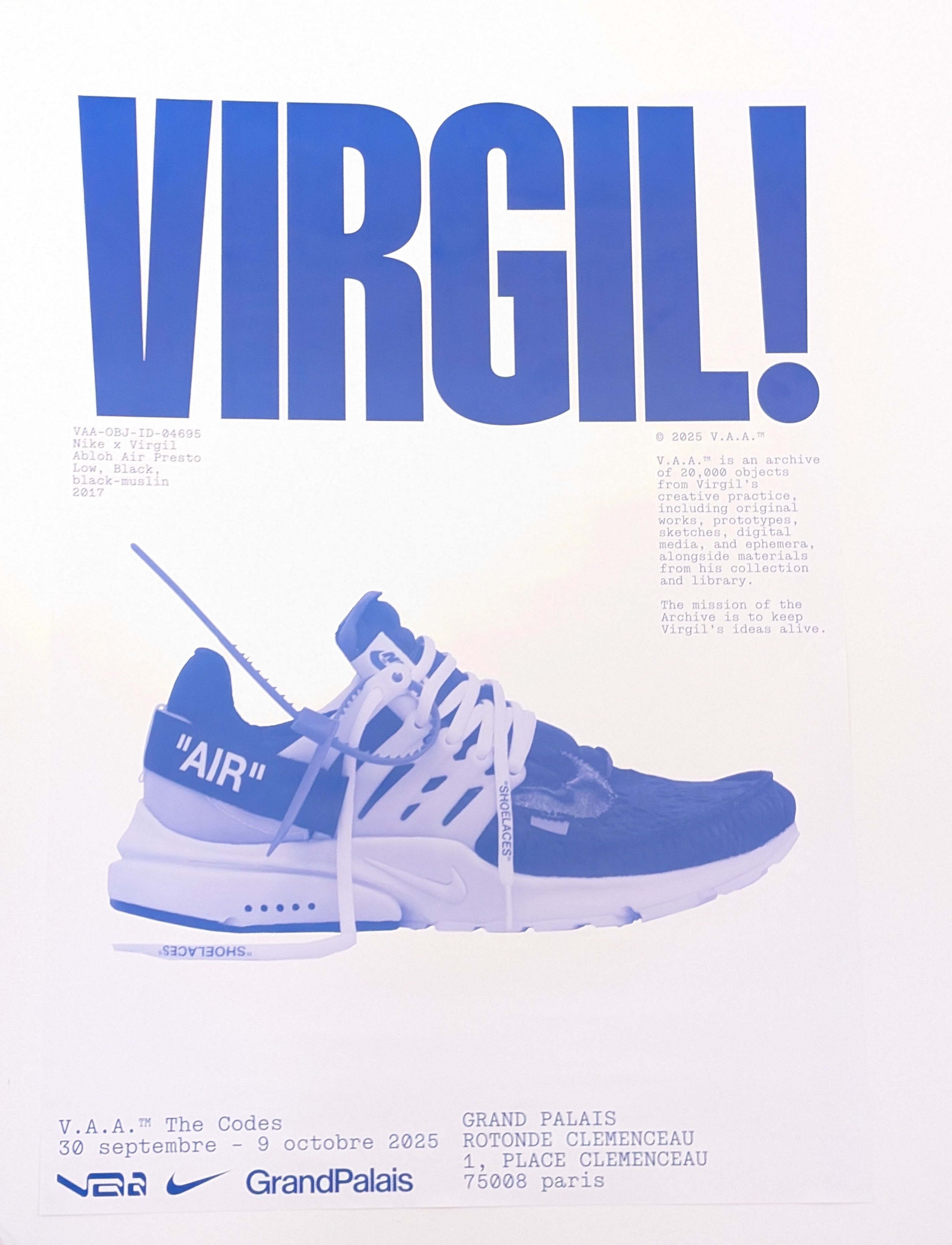 限定 Virgil Abloh 巨大ポスター AIR PRESTO Off-White Virgil Abloh Poster Off White Air Presto Nike Colette